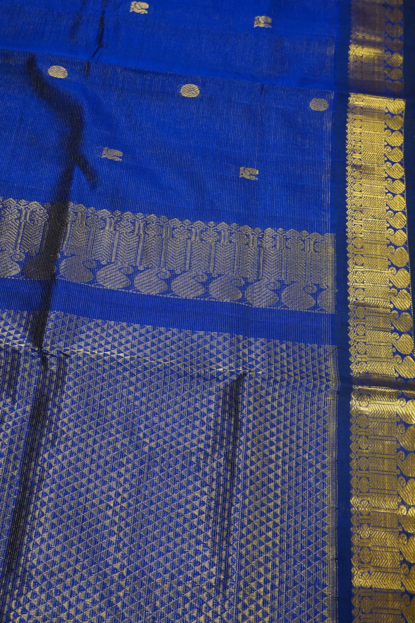 Pure Silk Cotton Saree- Vairaoosi Royal-Blue