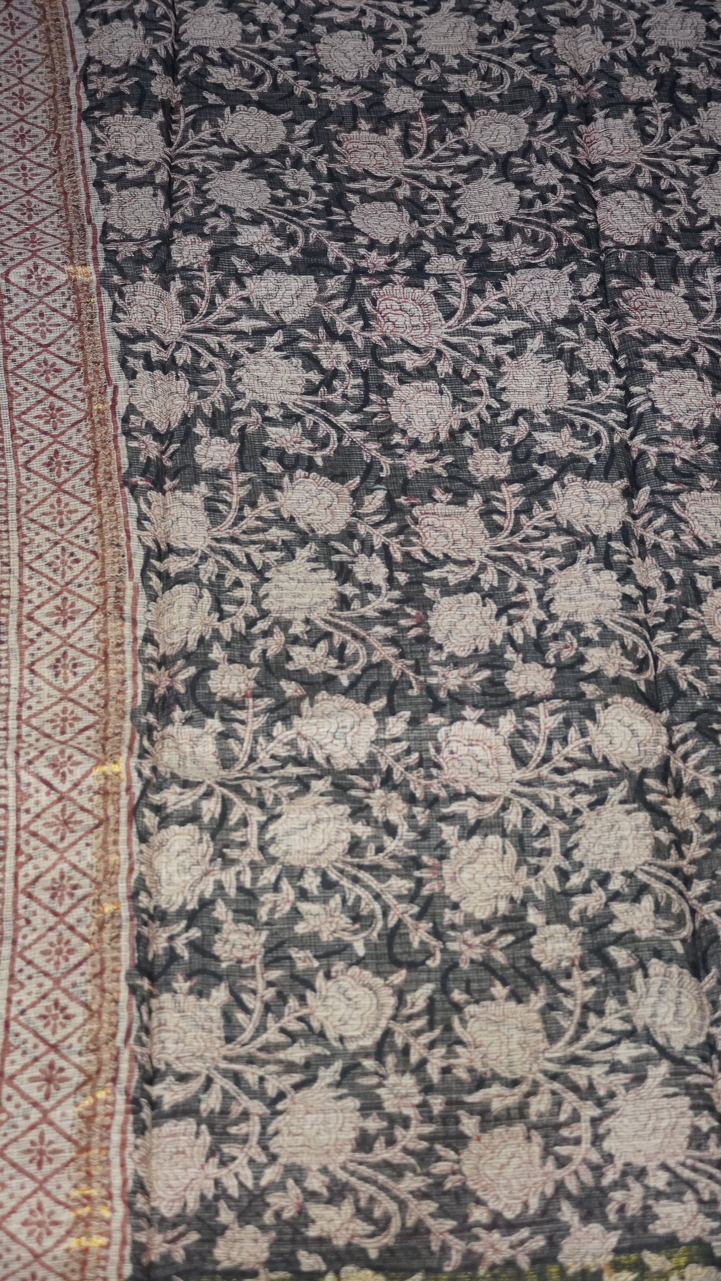 Kota Doria Cotton Saree Chocolate