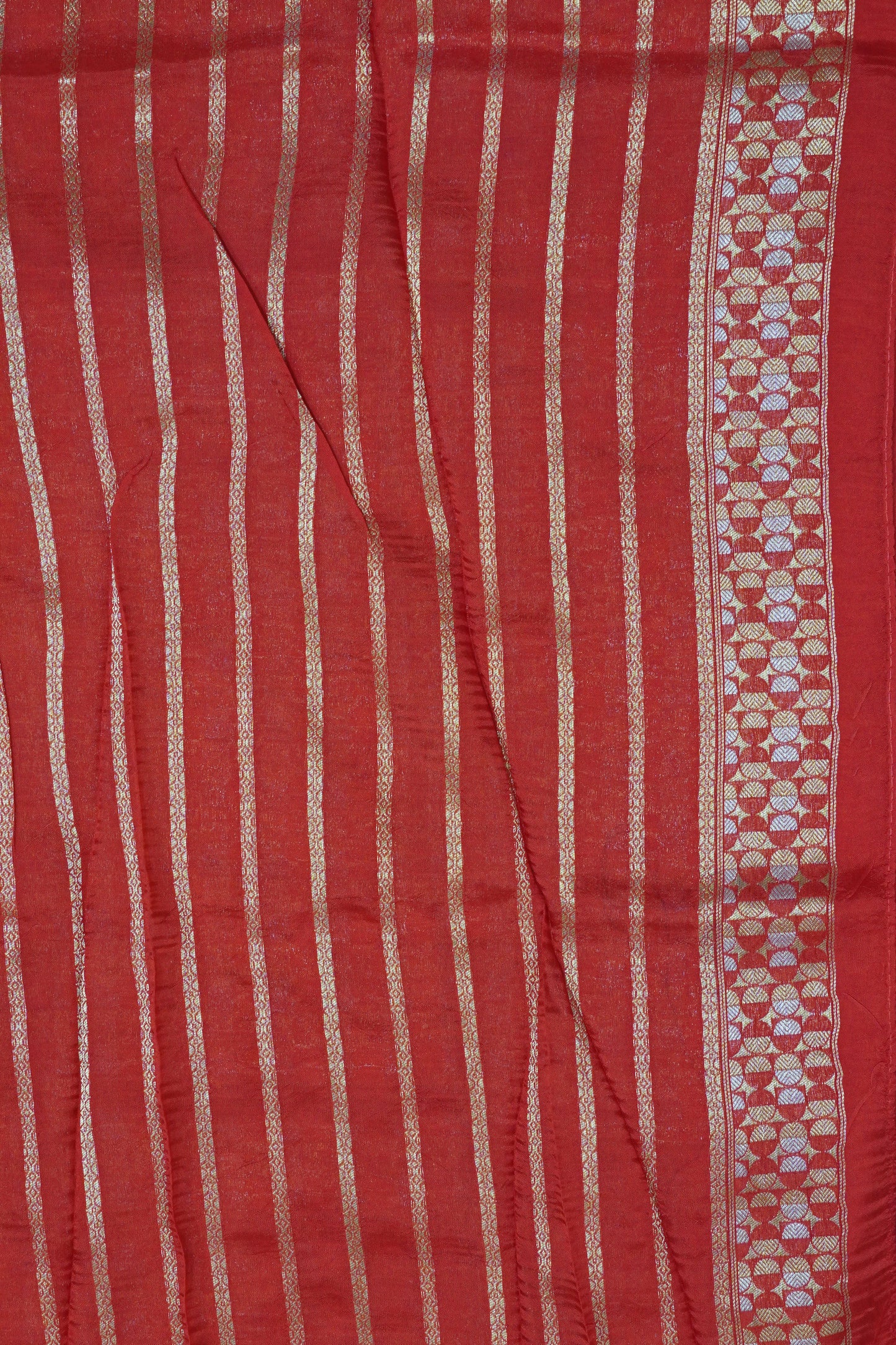 Banarasi Satin Saree - Zari Dots Red