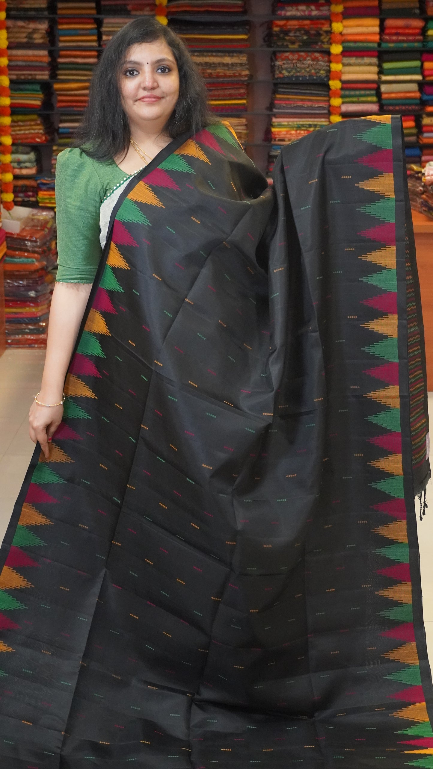 Pure Soft Silk Saree Black