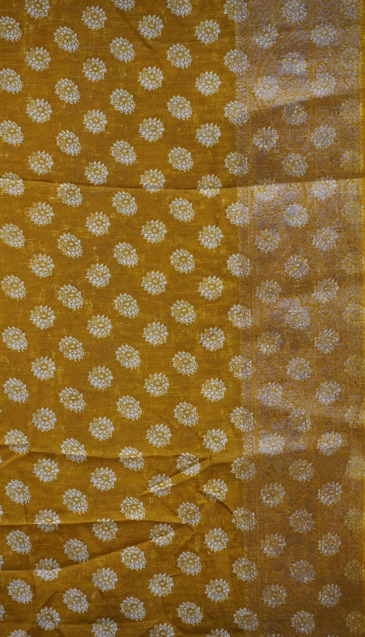 Jute Shiffon Saree Mustard to Black