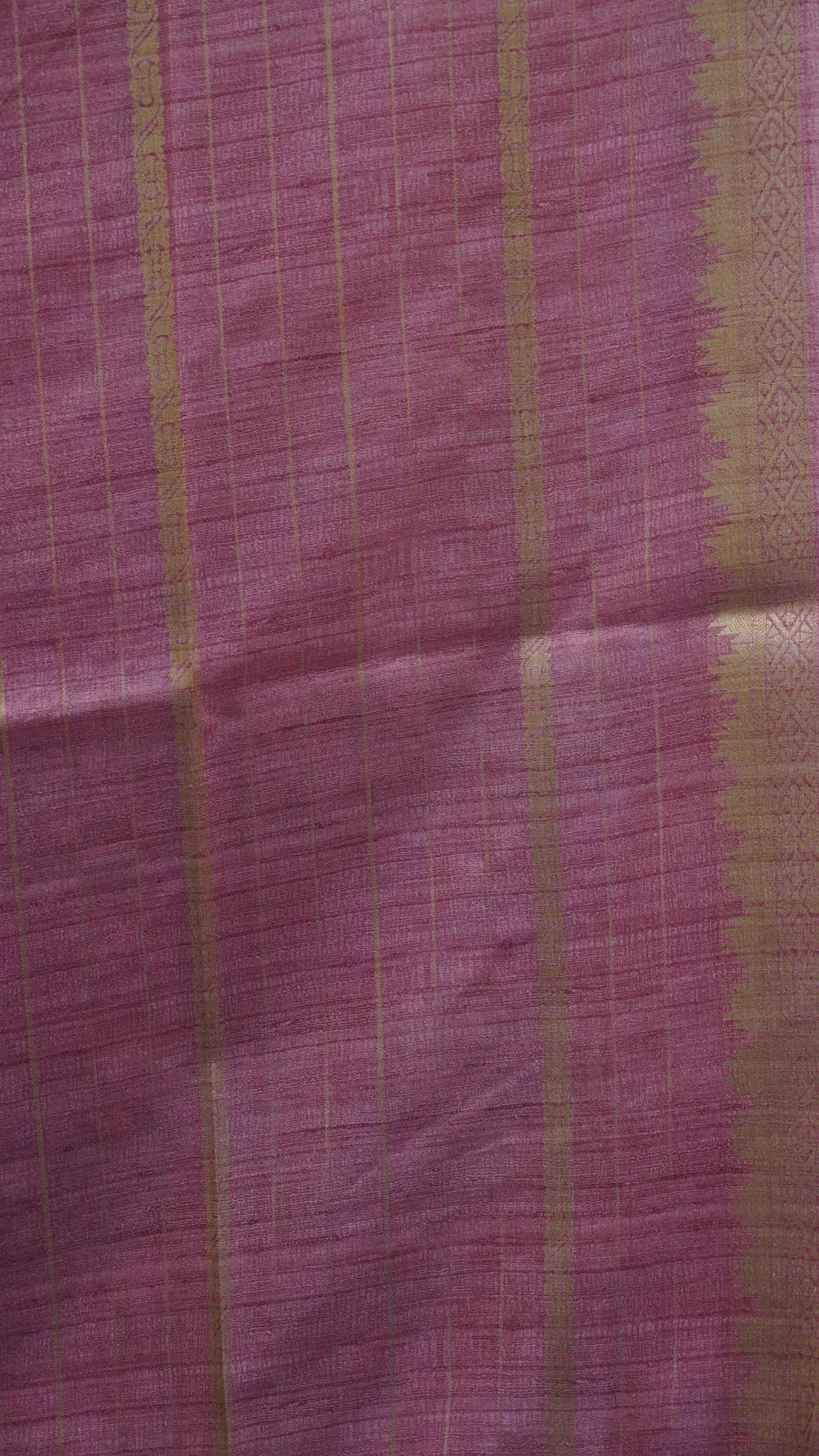 Semi Tussar Saree Floral -Orange Floral Maharaja Pattern