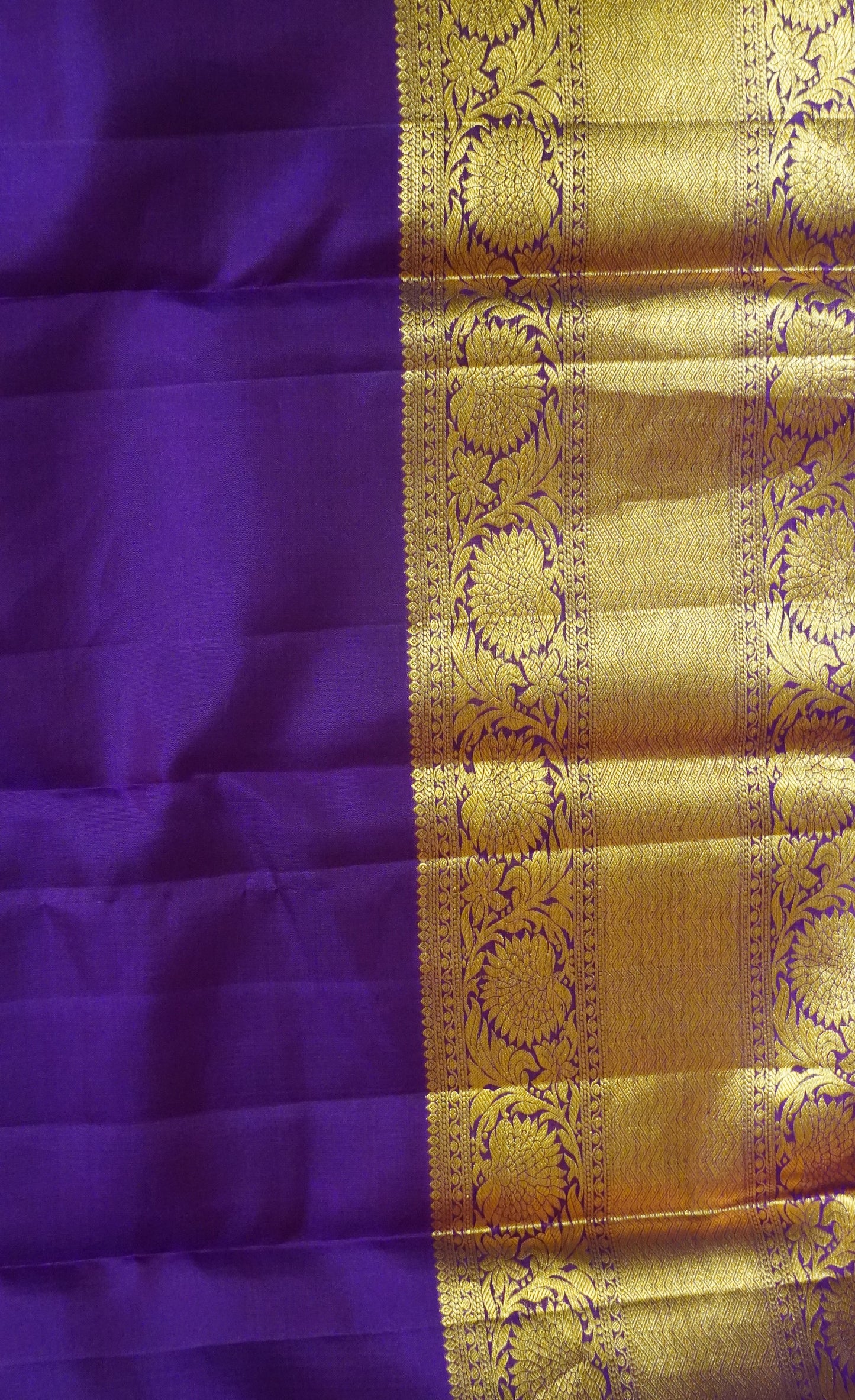 Pure Kanjivaram Silk Saree -Purple Brocade Silk