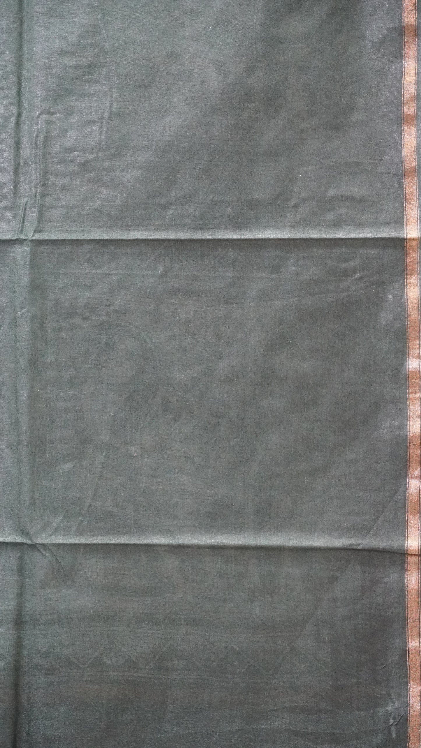 Semi Linen Lavender Saree With Madhubani Print Green