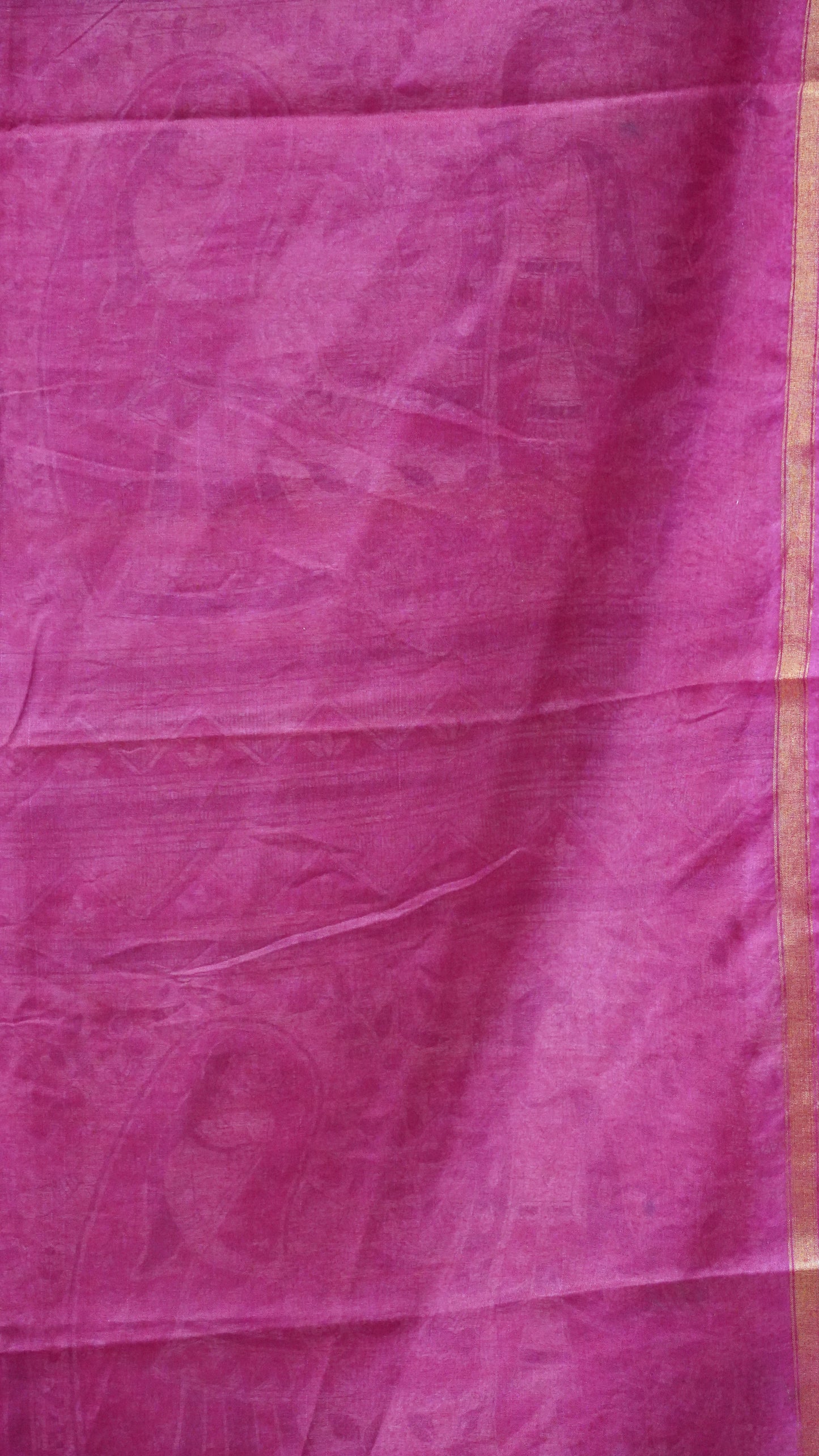 Semi Linen Lavender Saree With Madhubani Print Pink