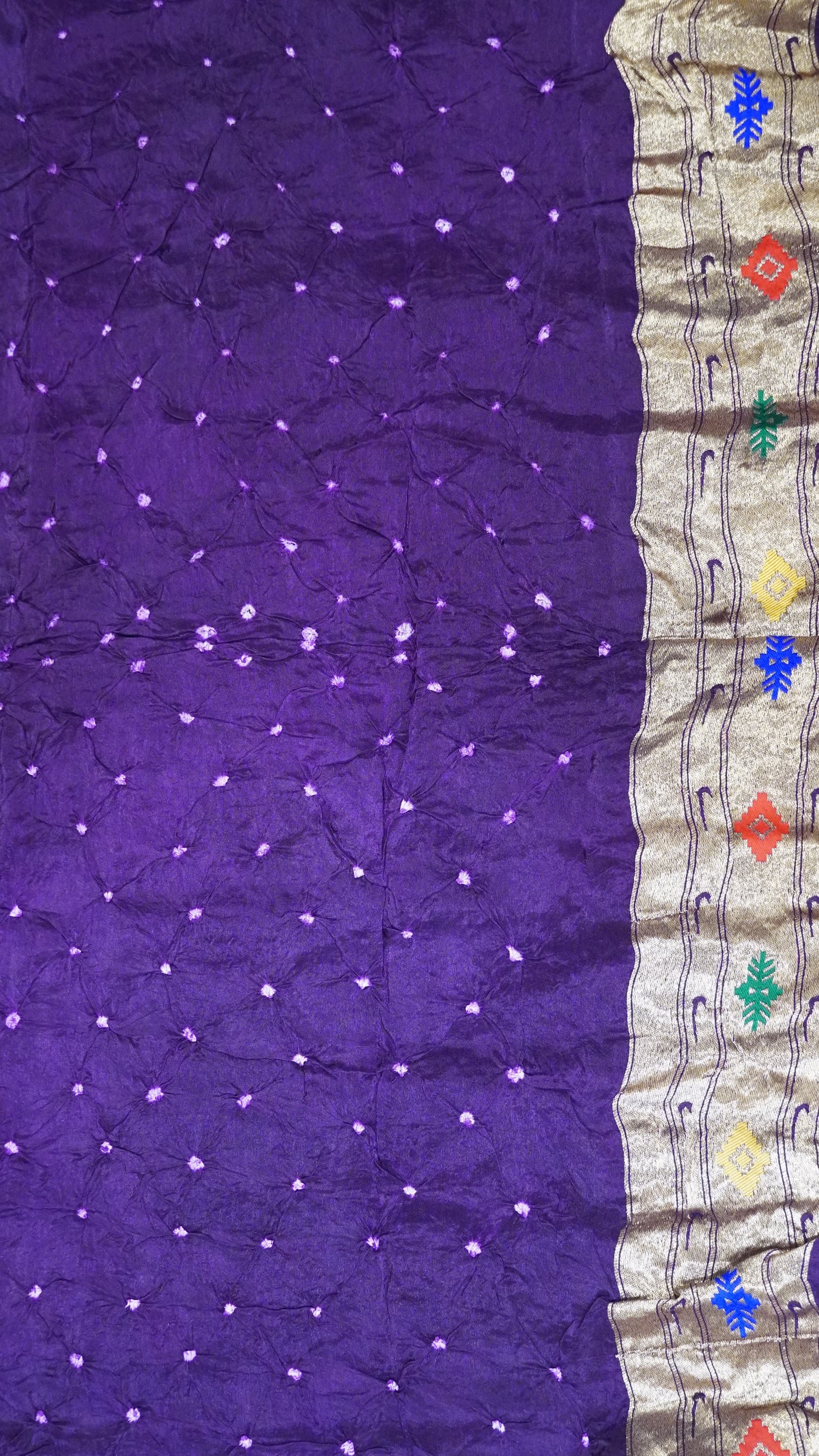 Modal Silk Saree - Zari Peacock Border Violet