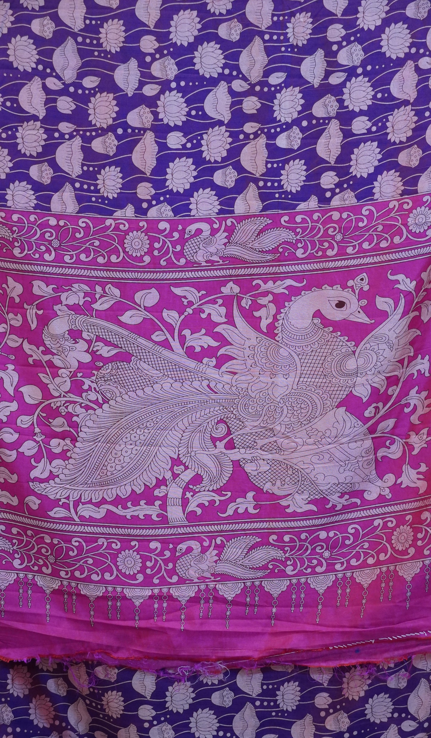 Semi Pattola Saree Kolam Floral Pruple