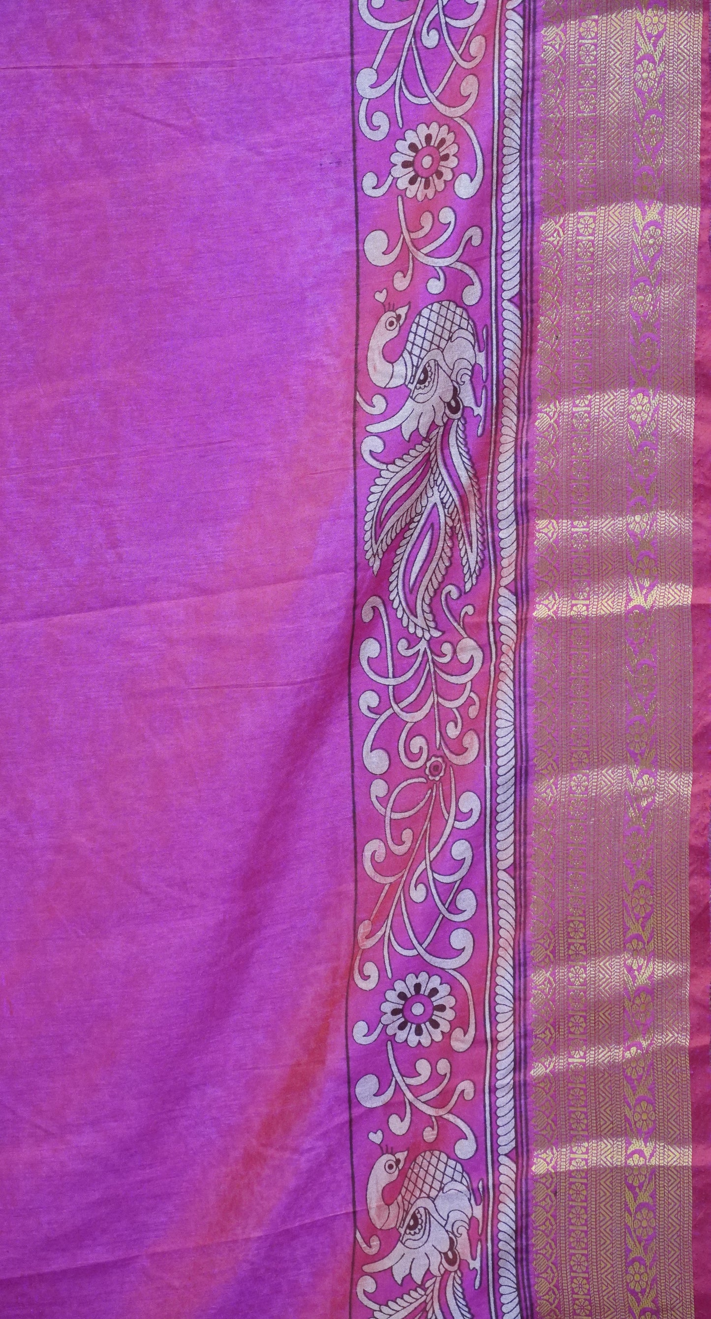 Semi Pattola Saree Kolam Floral Pruple