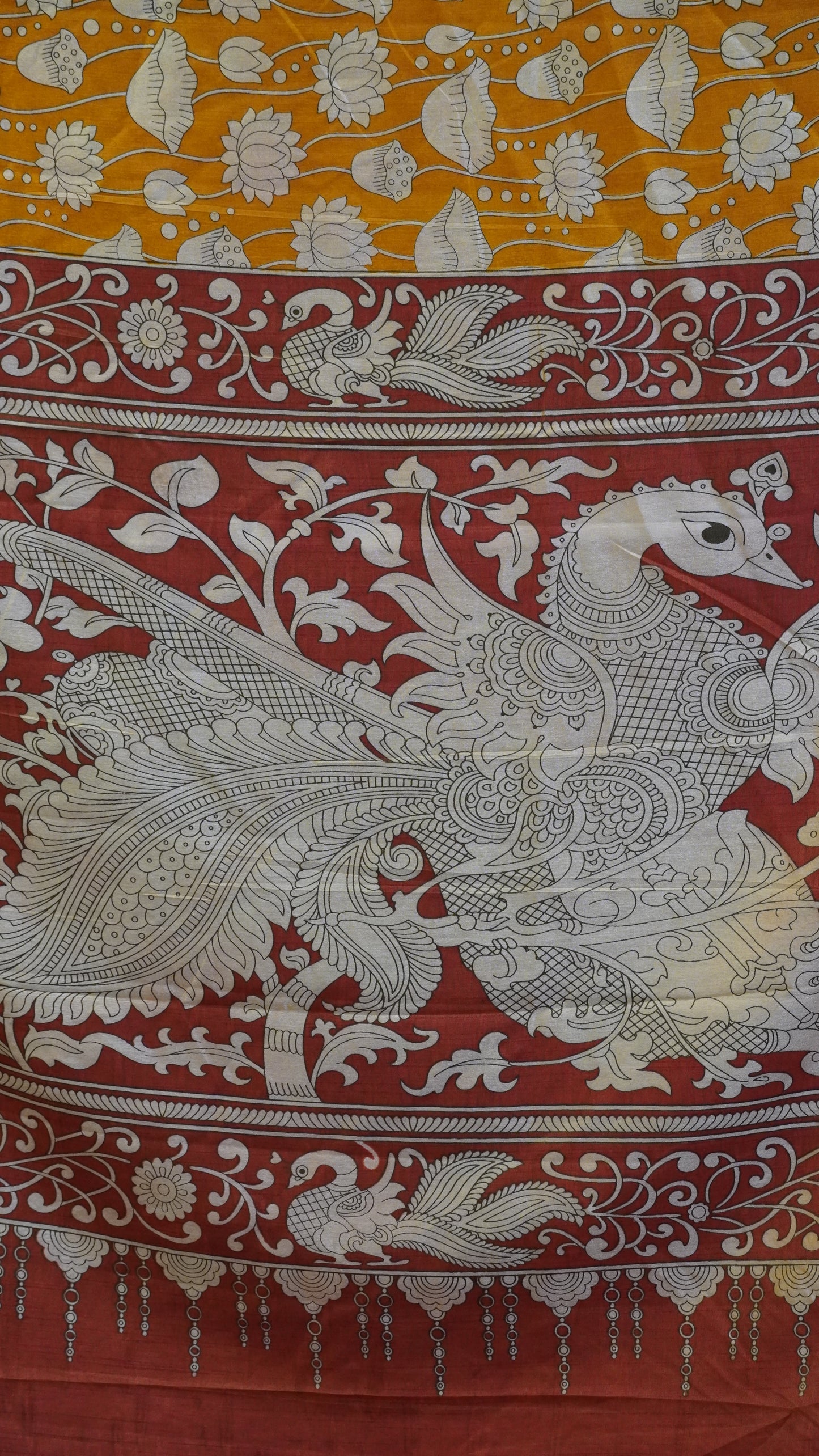 Semi Pattola Saree Floral Mustard