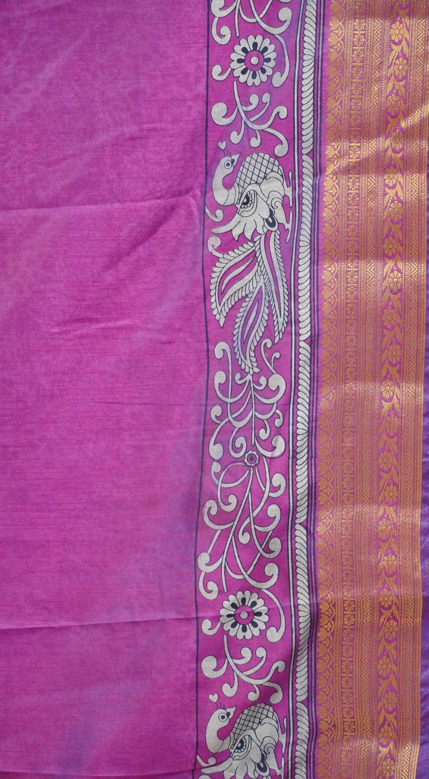 Semi Pattola Saree Floral Blue