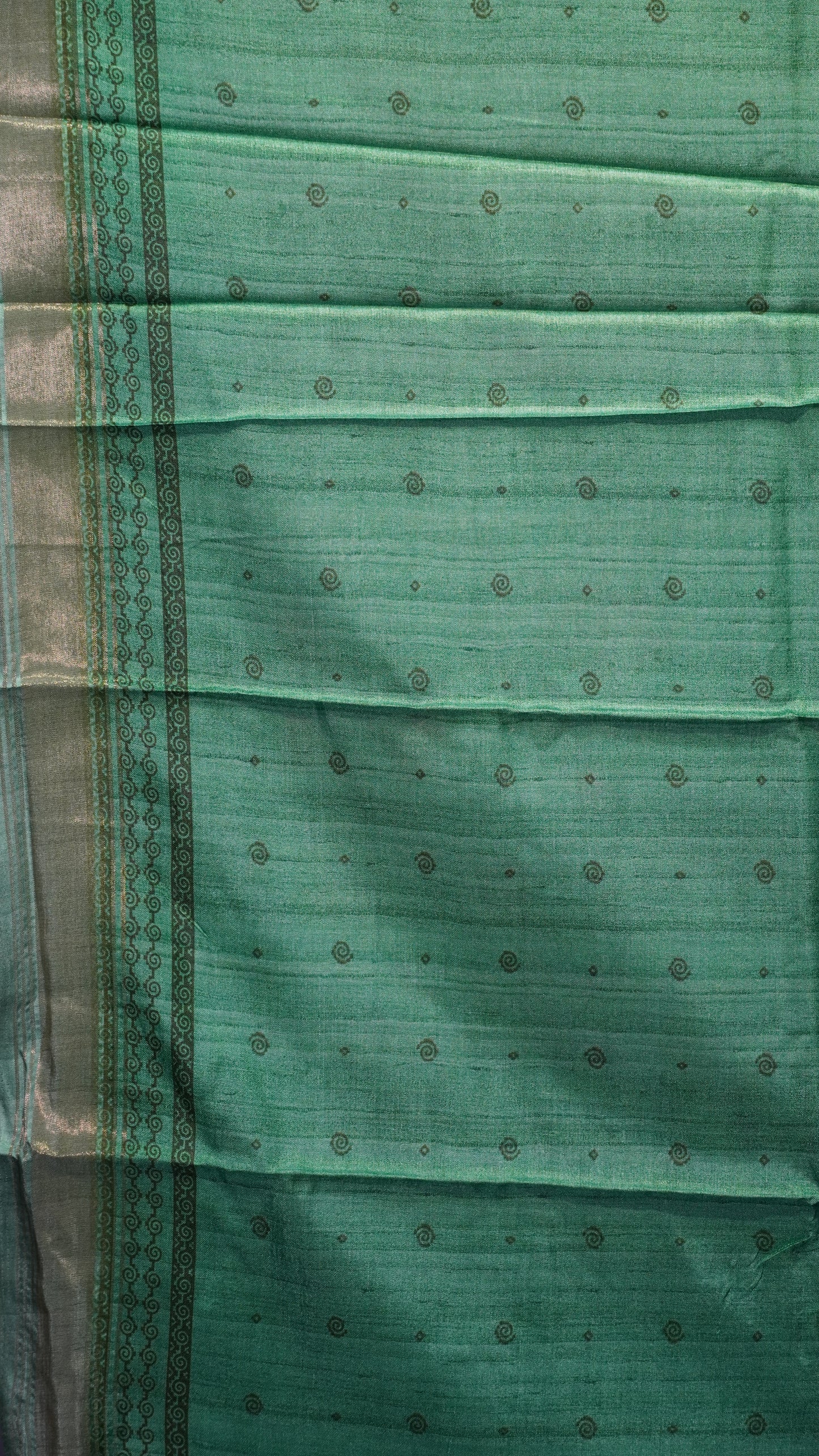 Semi Printed Pichwai Silk Saree Onion Pink to Green