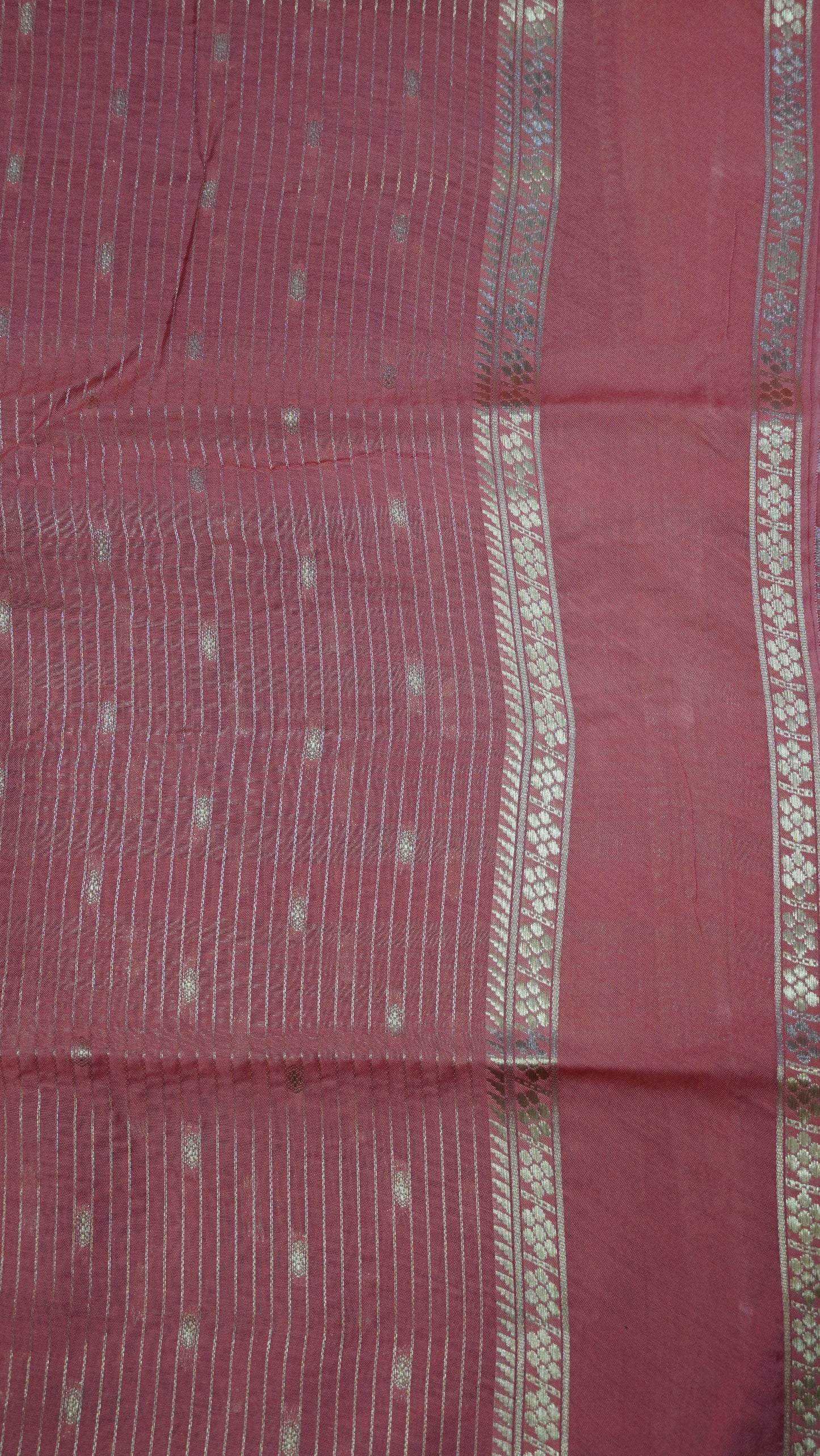 Viscose Saree-Floral Rettapet - Red