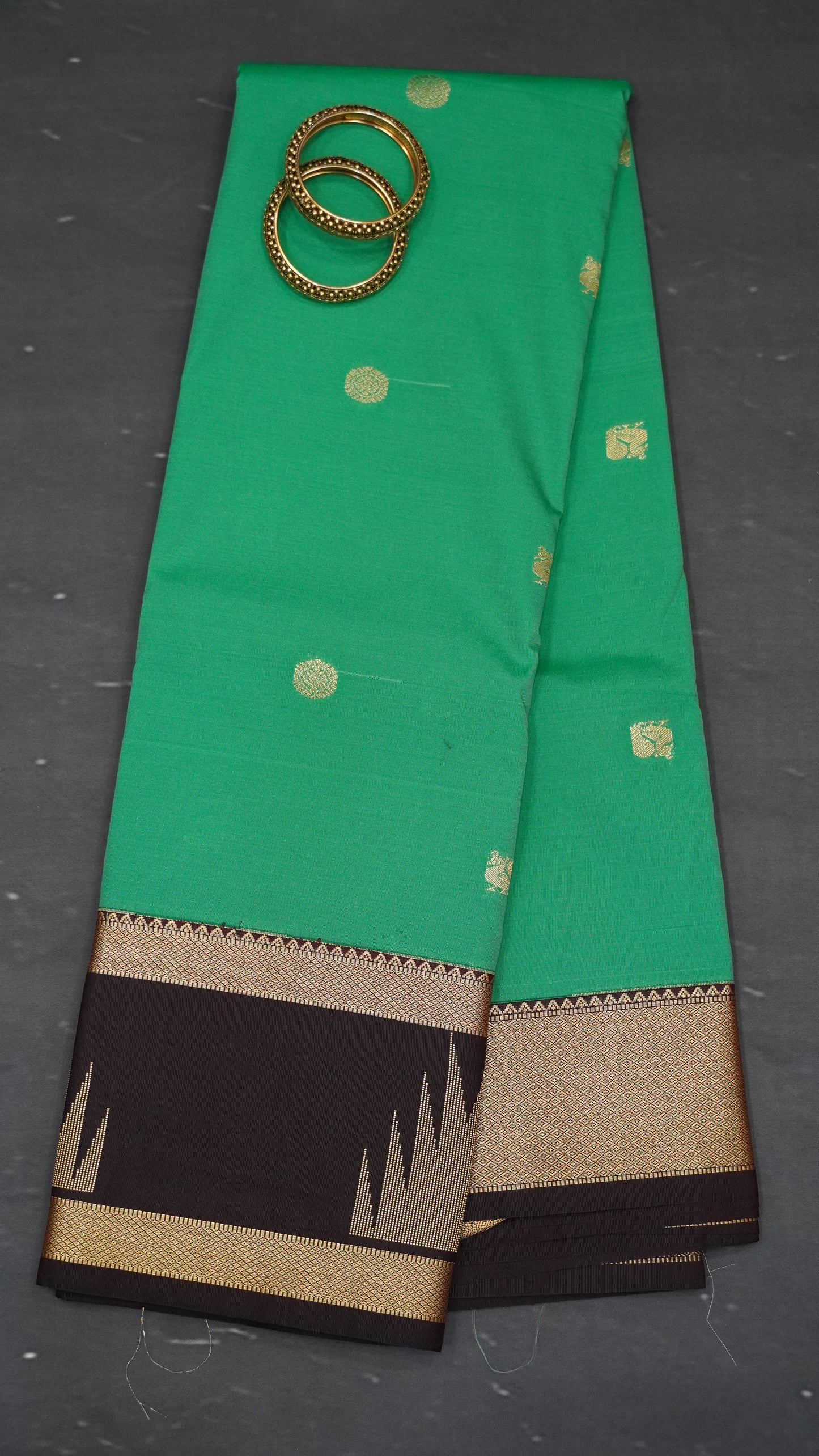Semi Kanchipuram Silk Saree -Green