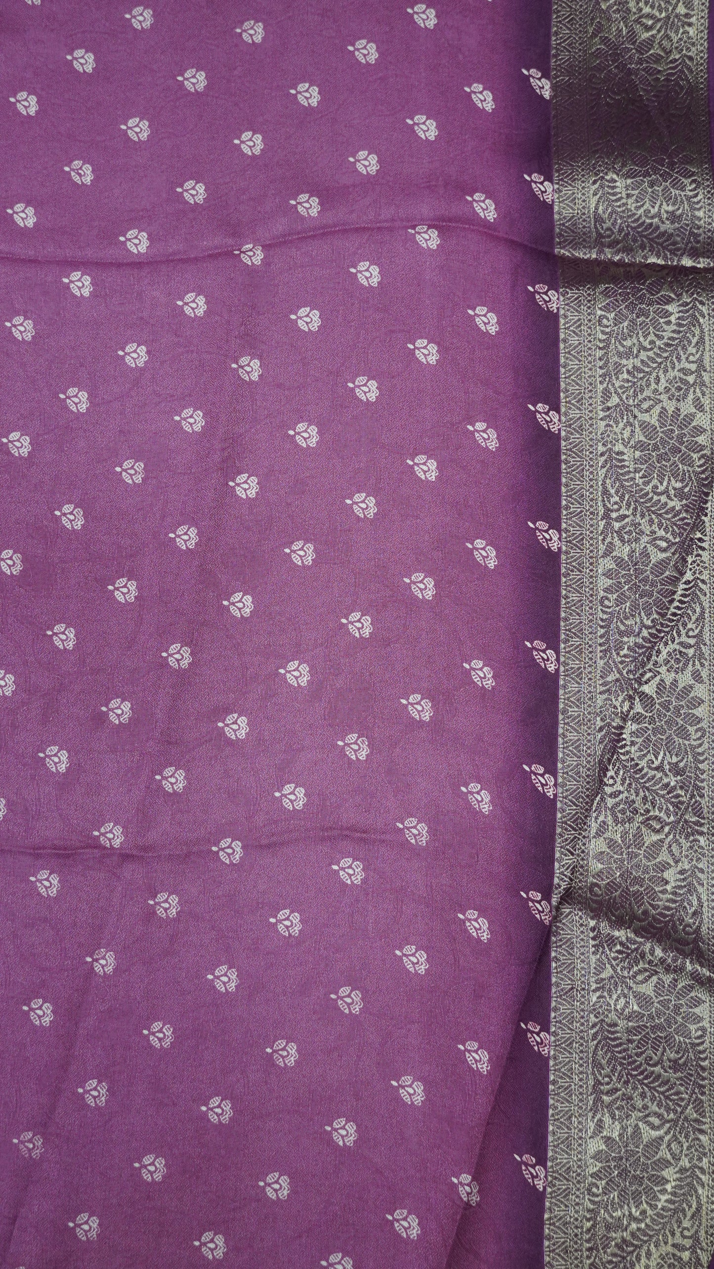 Semi Chiffon Saree- Garden Floral Wine