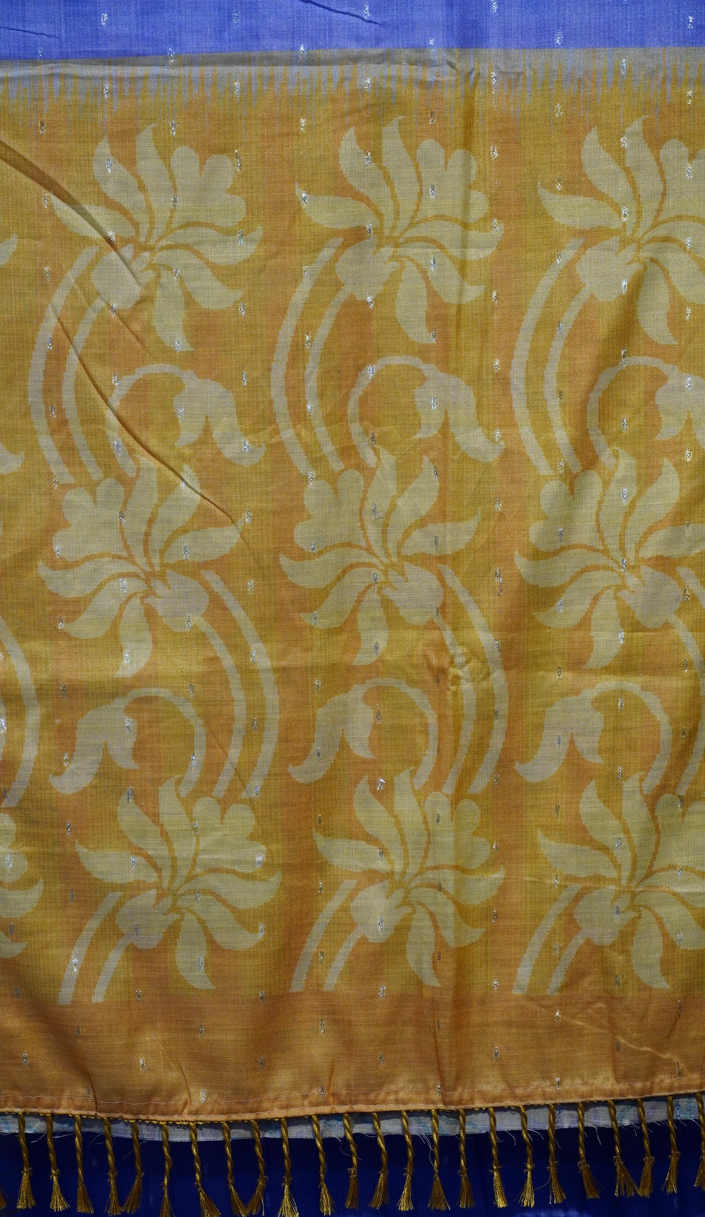 Semi Linen Saree Lavender With Light Orange With Small Zari Border