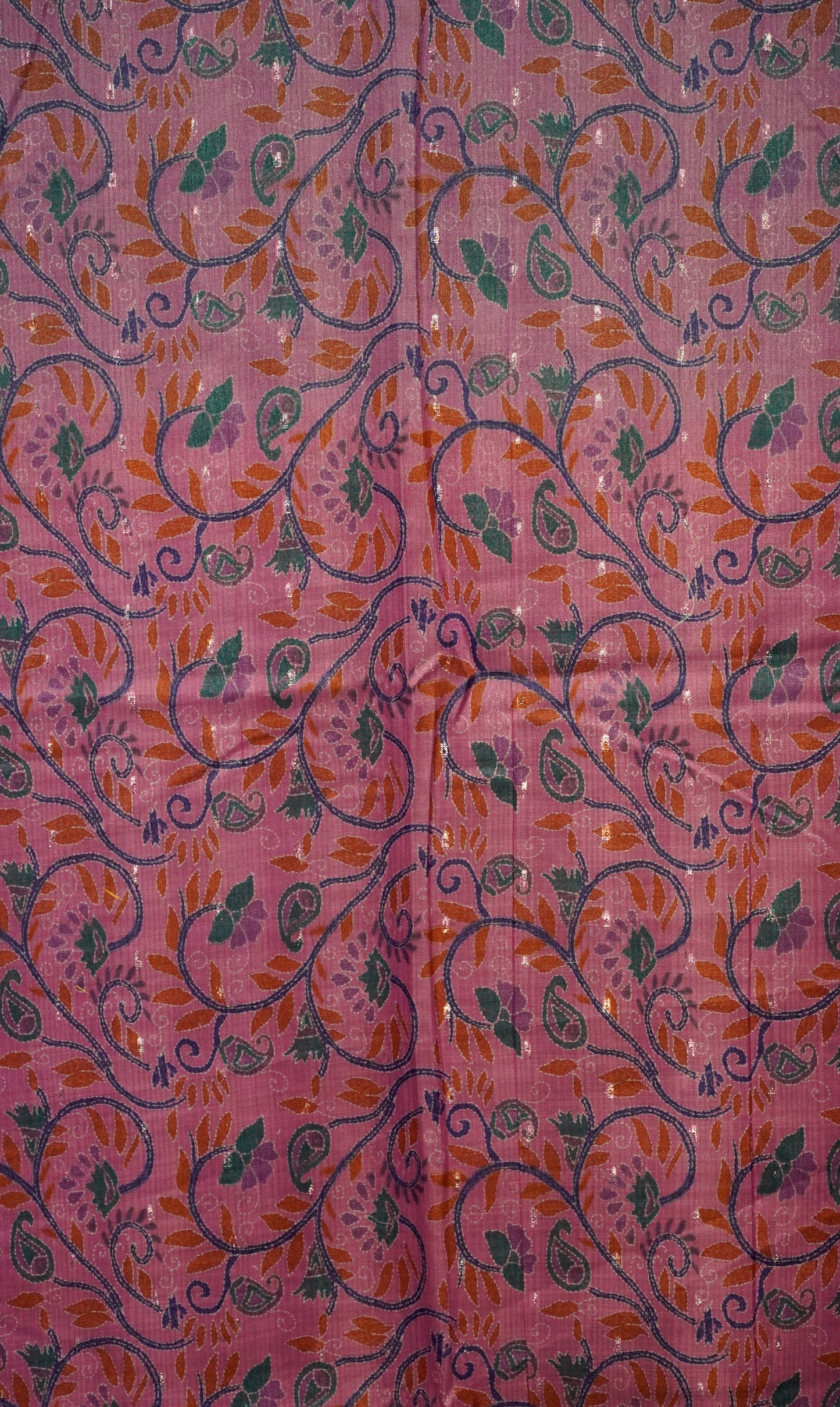 Semi Linen Saree Teal Green With Magenta With Small Zari Border