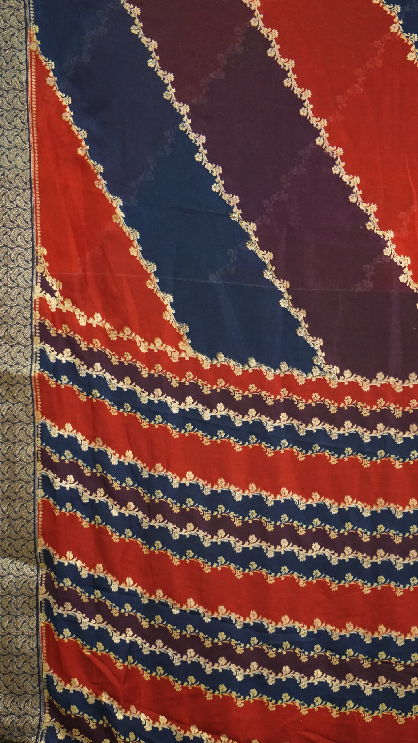 Shiffon Saree Navy Blue Border