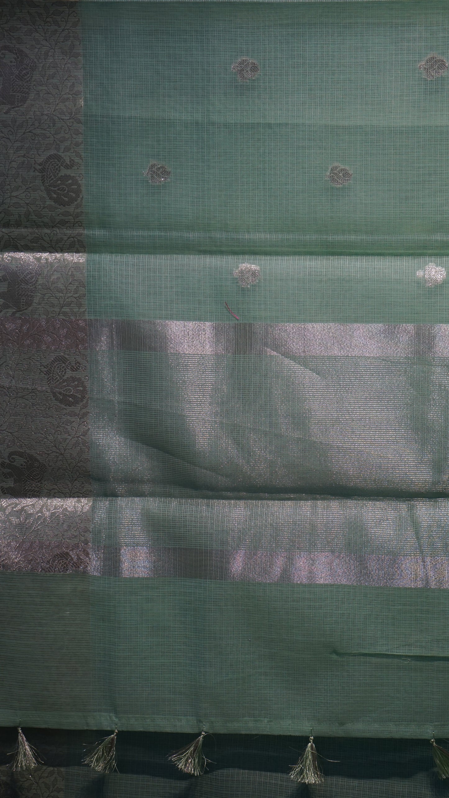 Art Zari Kota Pastel Saree Pista Green