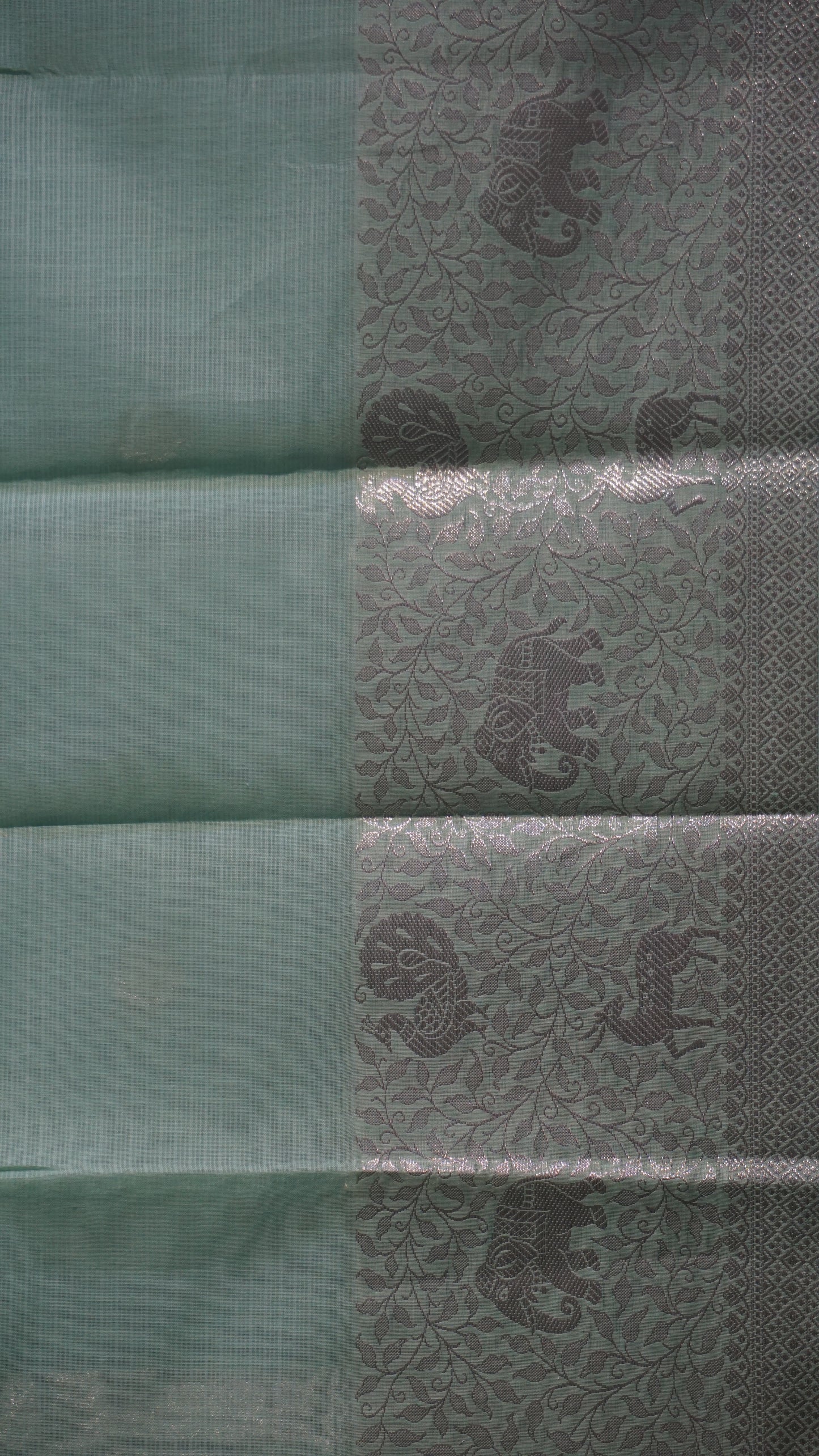 Art Zari Kota Pastel Saree Pista Green
