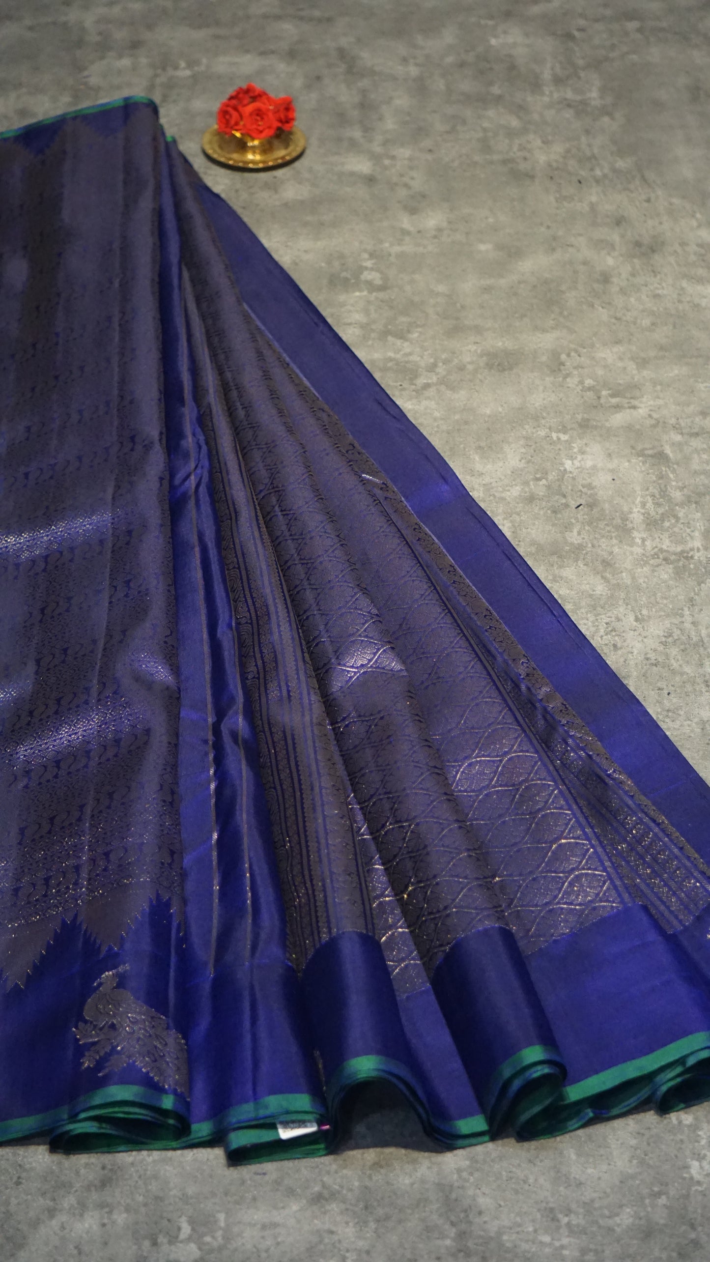 Akshayam - Bridal Pure Kanjivaram Saree Ink Blue