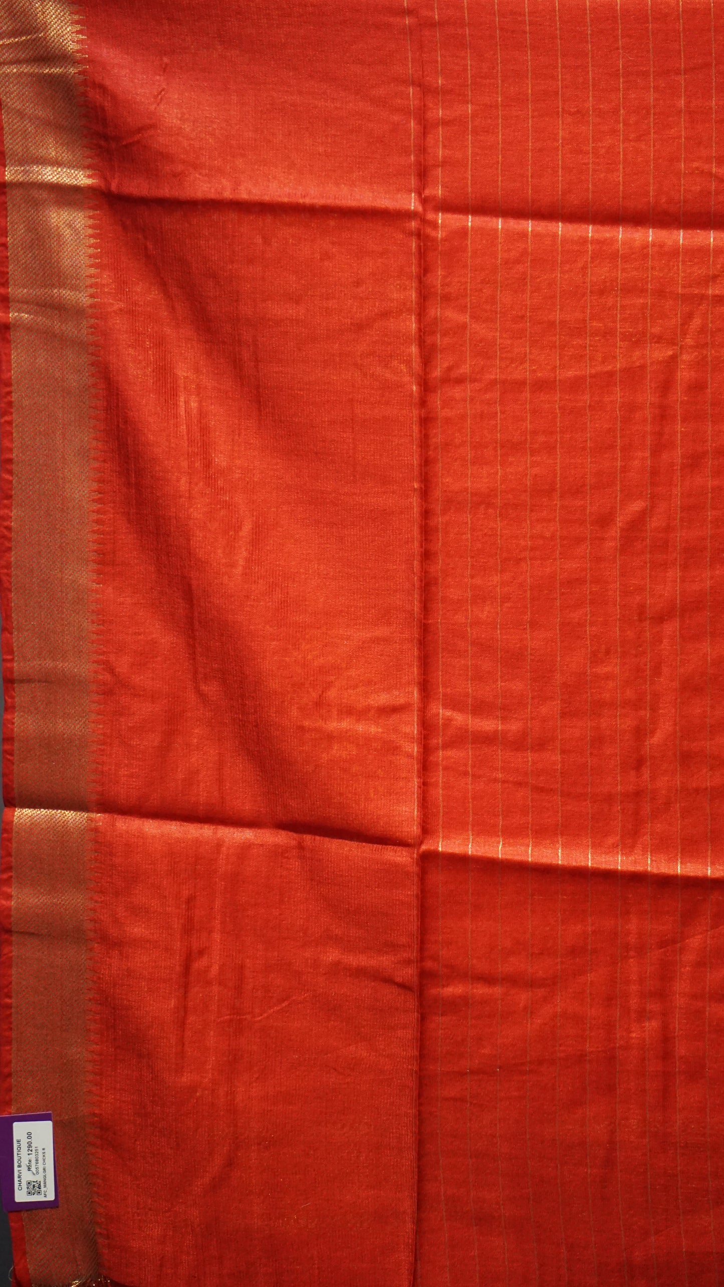 Bhagalpur Cotton Saree Checks Red
