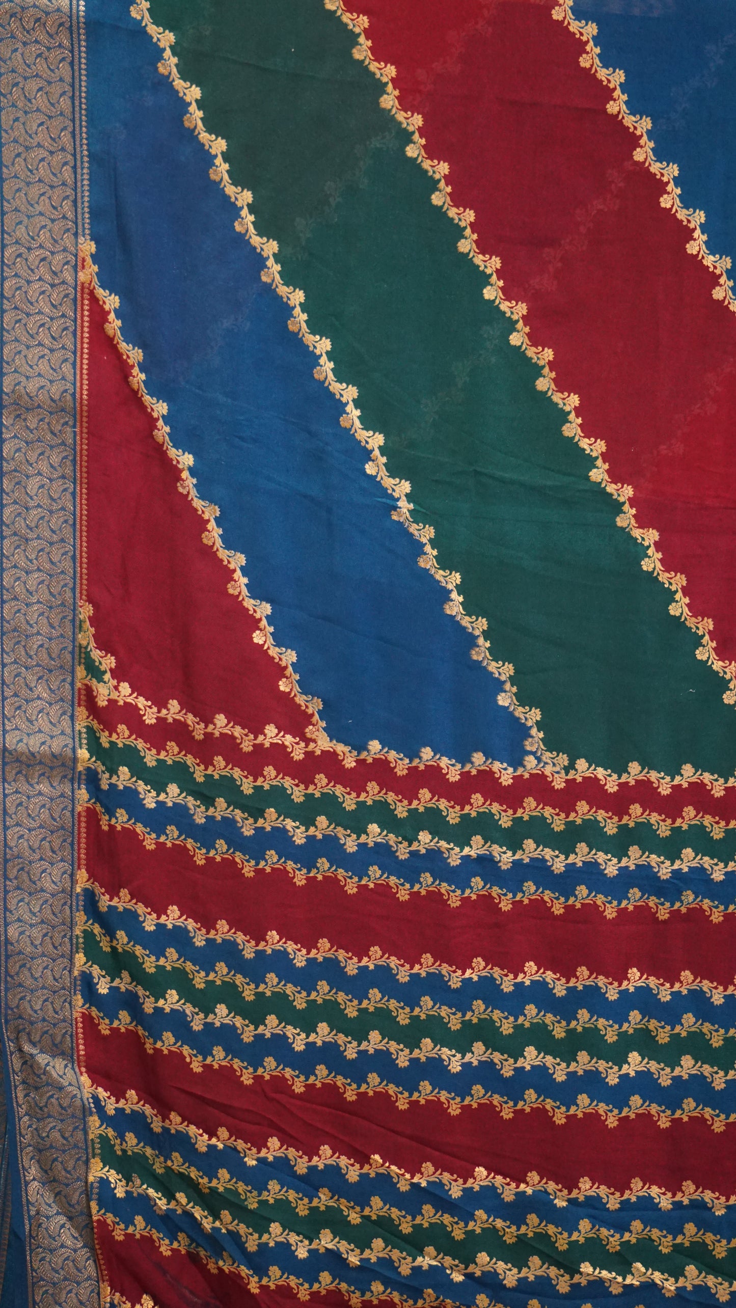 Shiffon Saree Blue Border