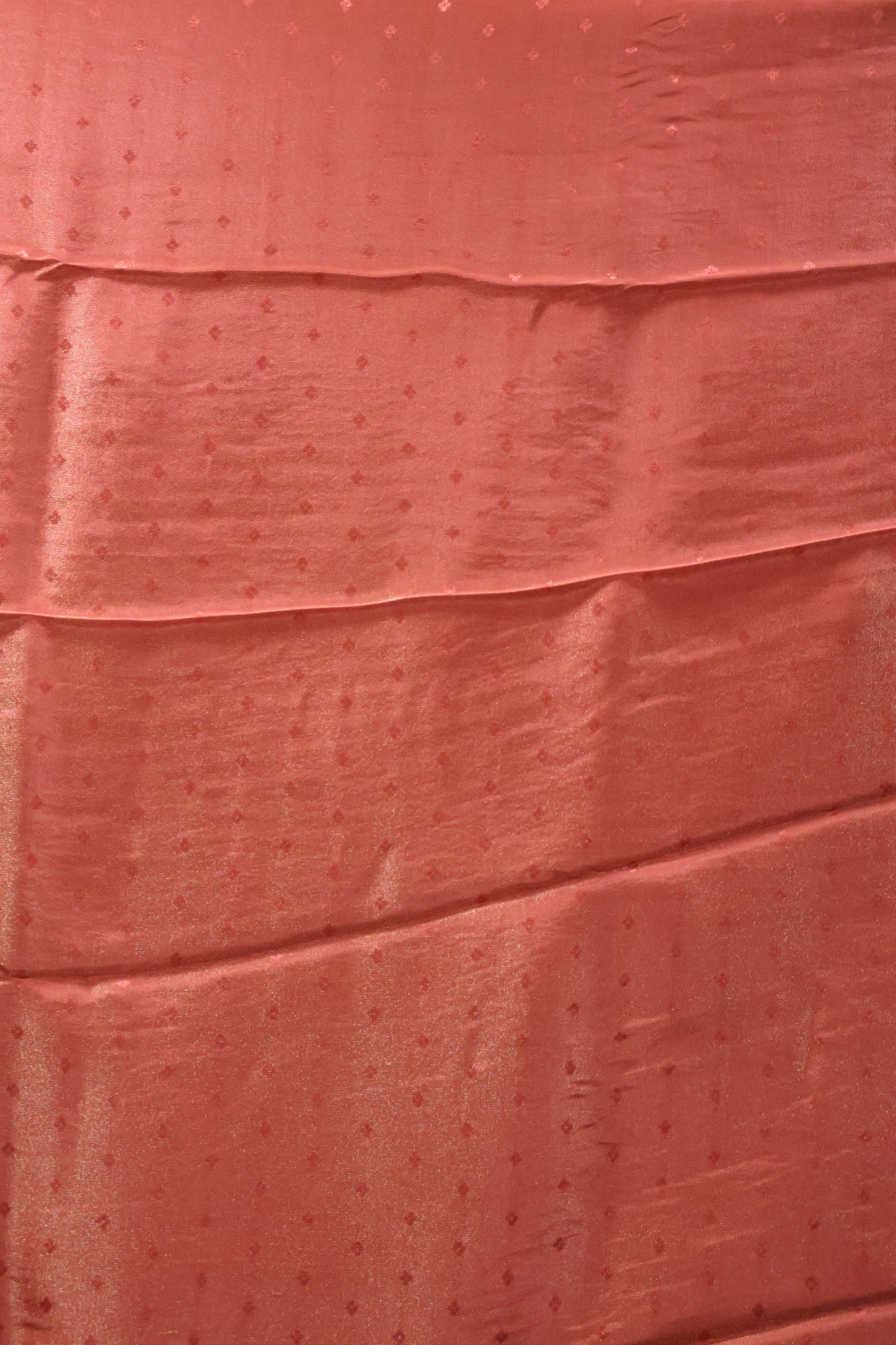 Tissue Silk Saree- Orange Silver Floral Accent