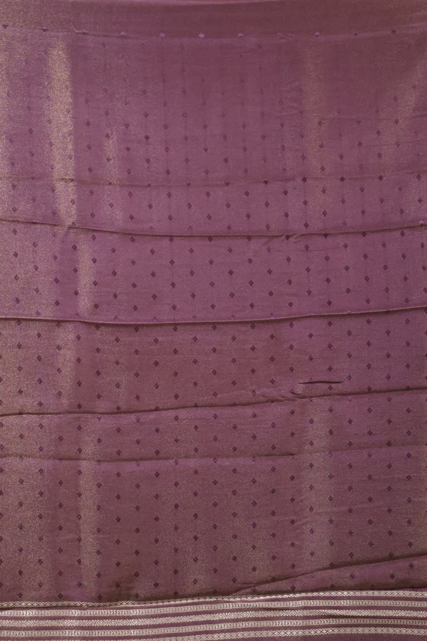 Tissue Silk Saree- Purple Silver Floral Accent