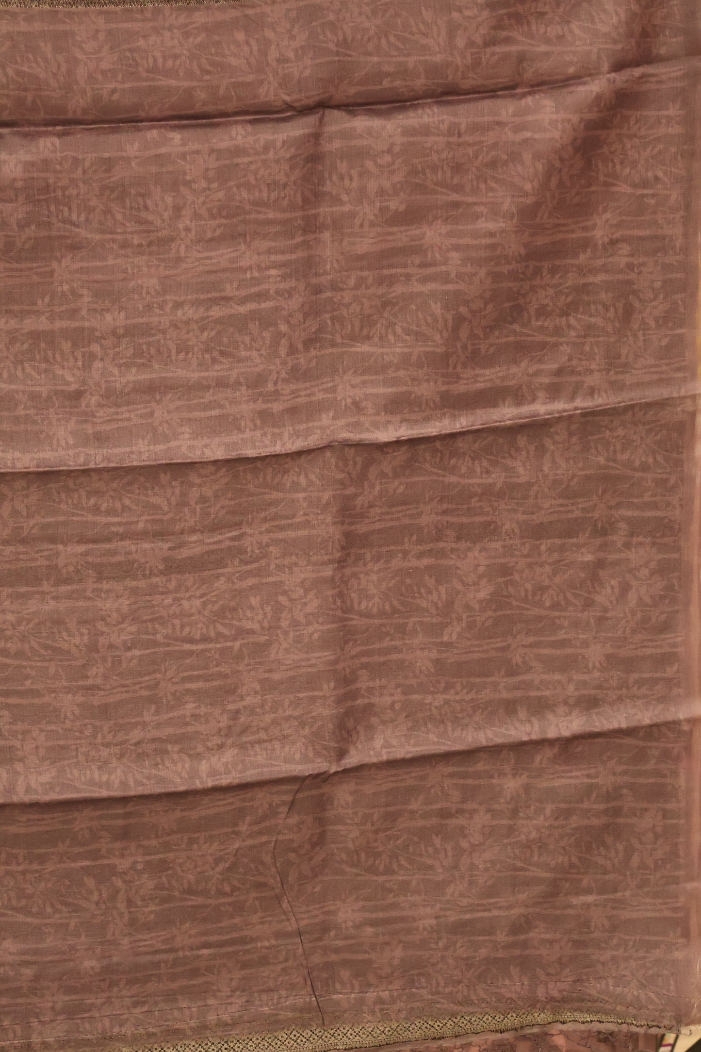 Pure Tussar Saree - Purple Floral Pattern