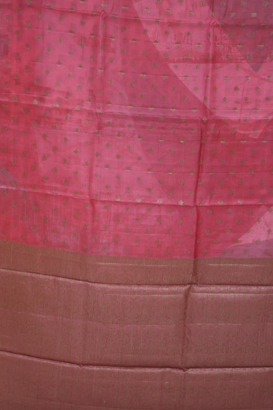 Pure Tussar Saree - Pink Daimond Butta