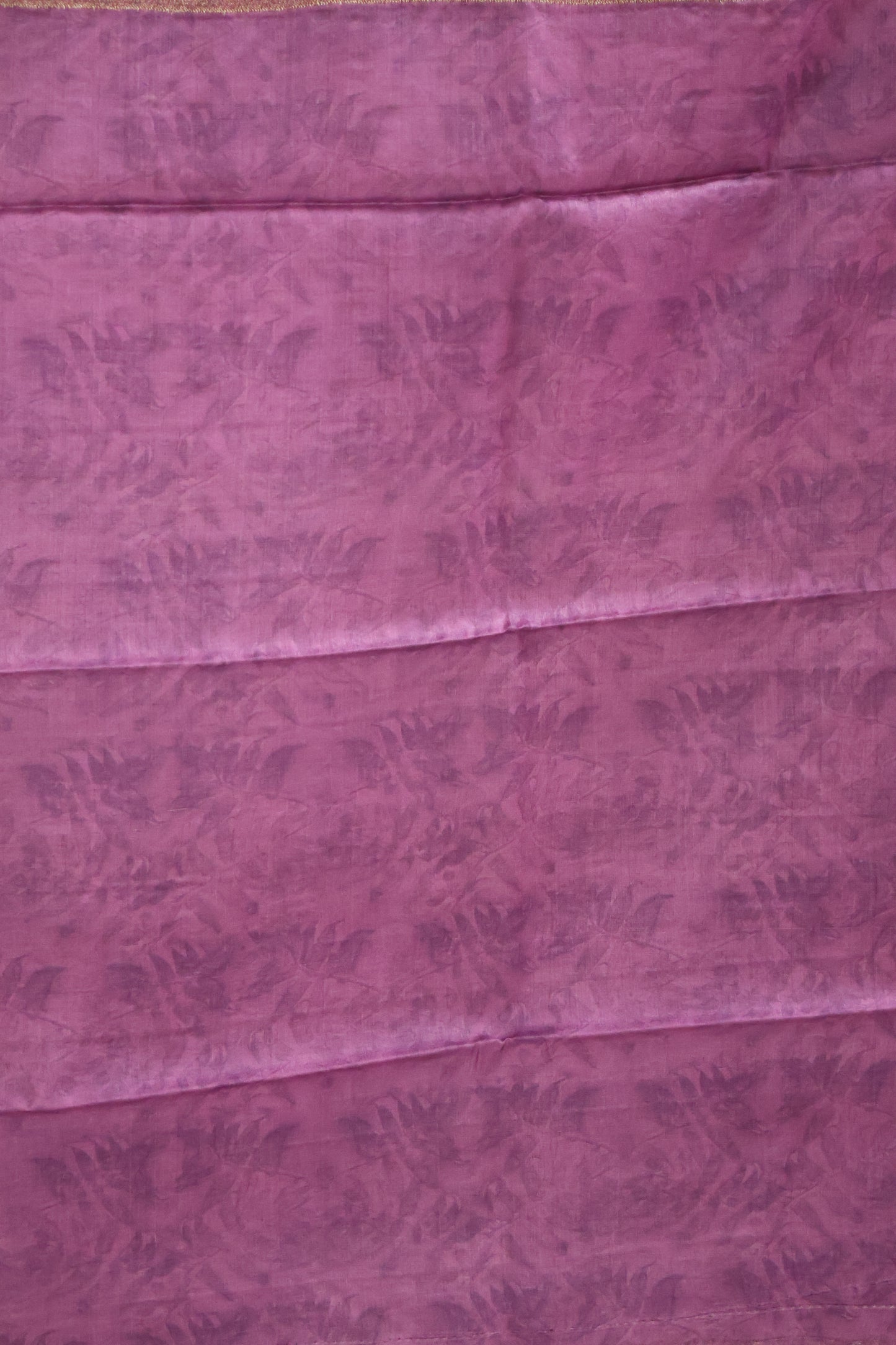 Pure Tussar Saree - Purple Floral Pattern