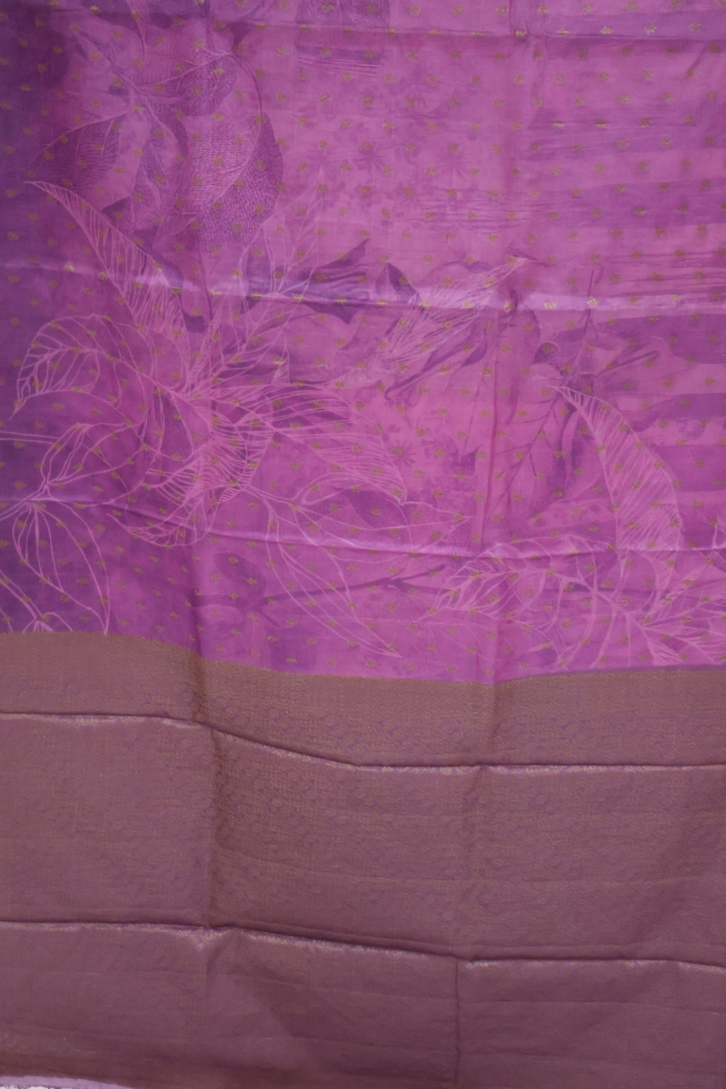 Pure Tussar Saree - Purple Small Butta