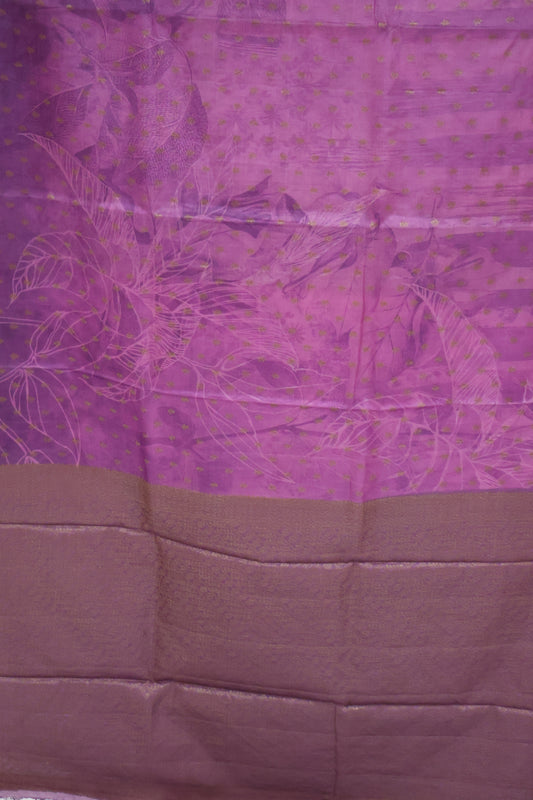 Pure Tussar Saree - Purple Small Butta