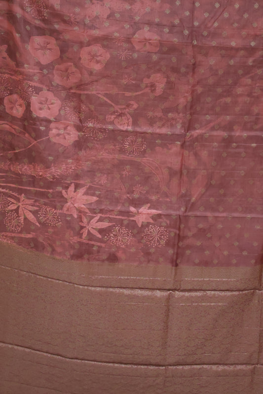 Pure Tussar Saree - Lite Maroon Muted