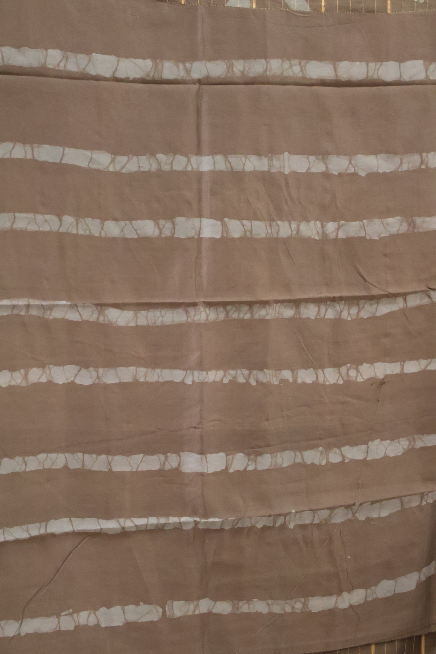 Pure Tussar Saree - Greyish Blue Triangle Pattern