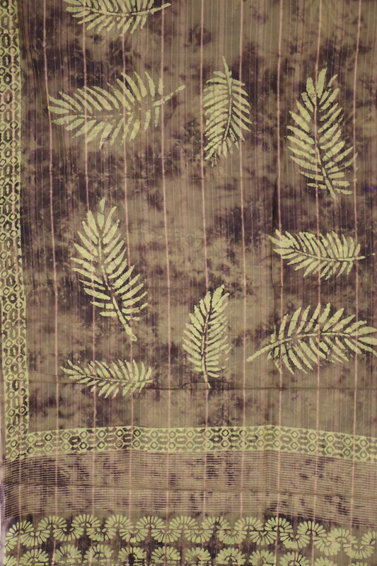 Pure Tussar Saree - Fluorescent Green