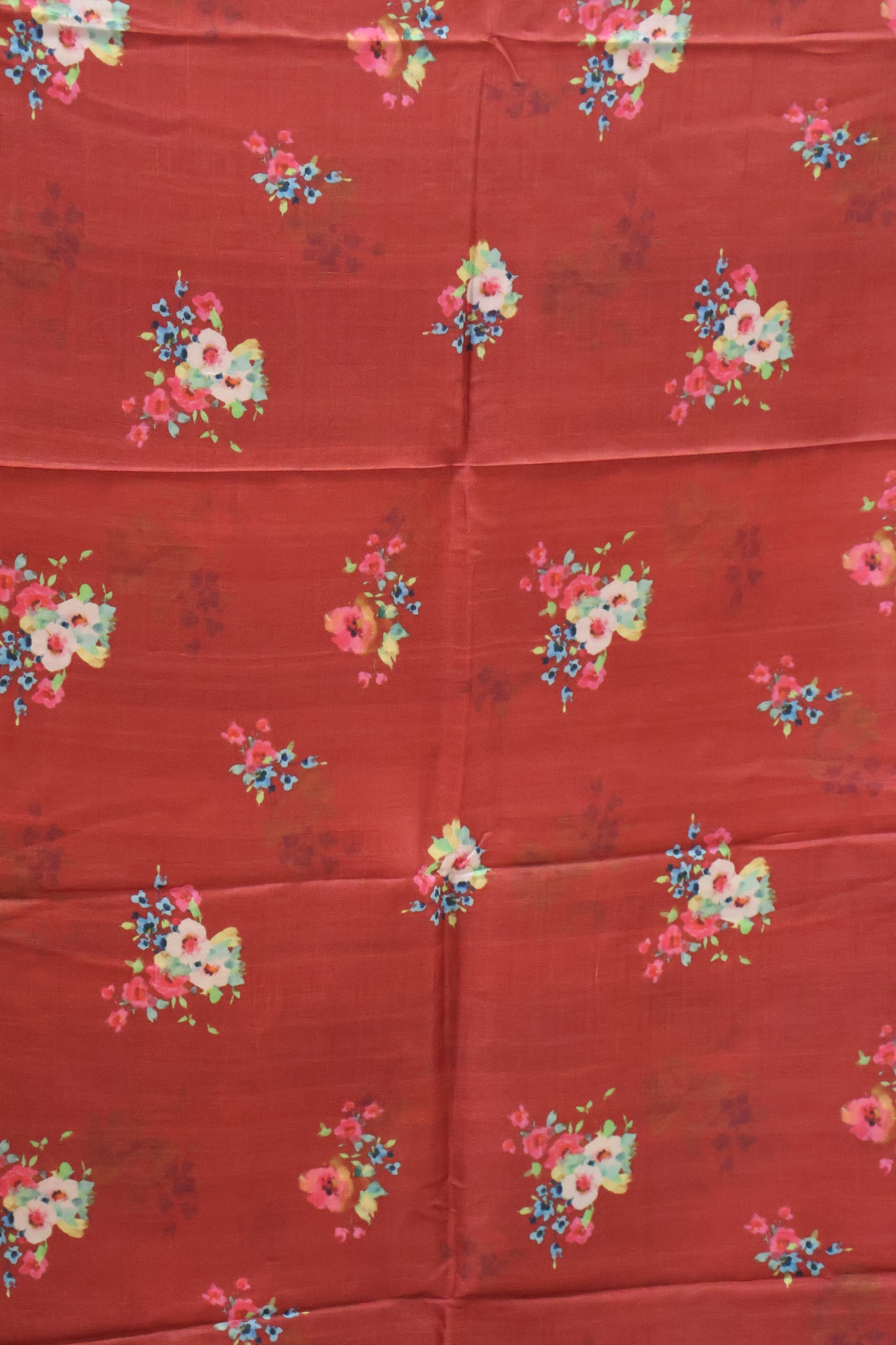 Pure Tussar Saree - Maroon Floral Pattern