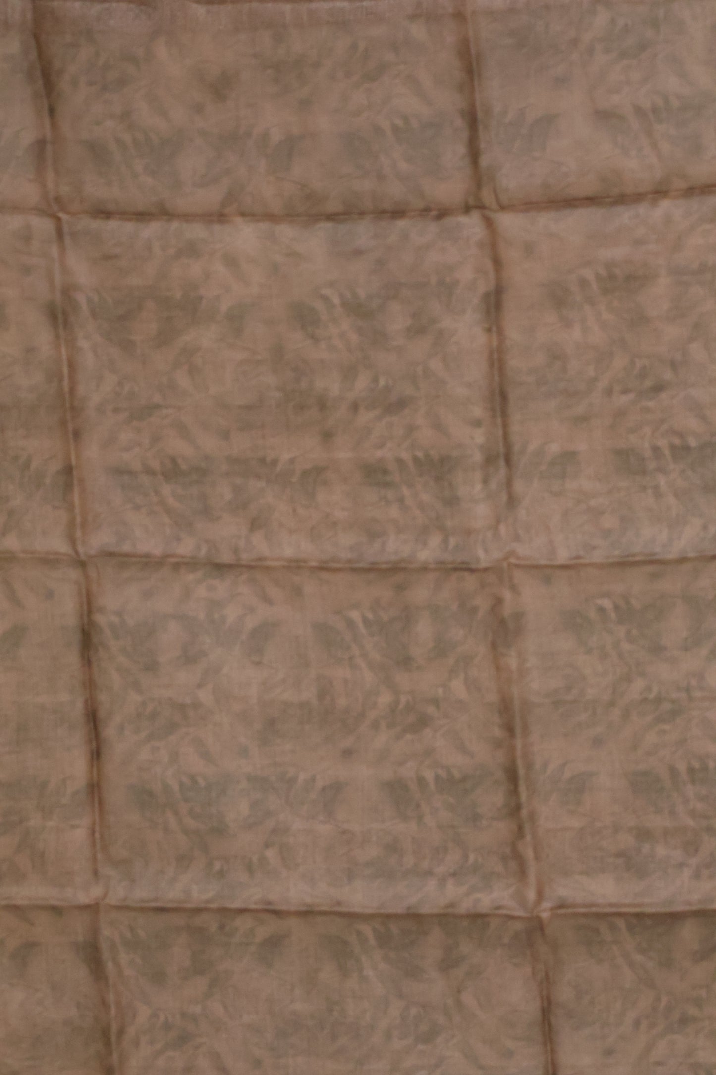 Pure Tussar Saree - Beige Floral Pattern