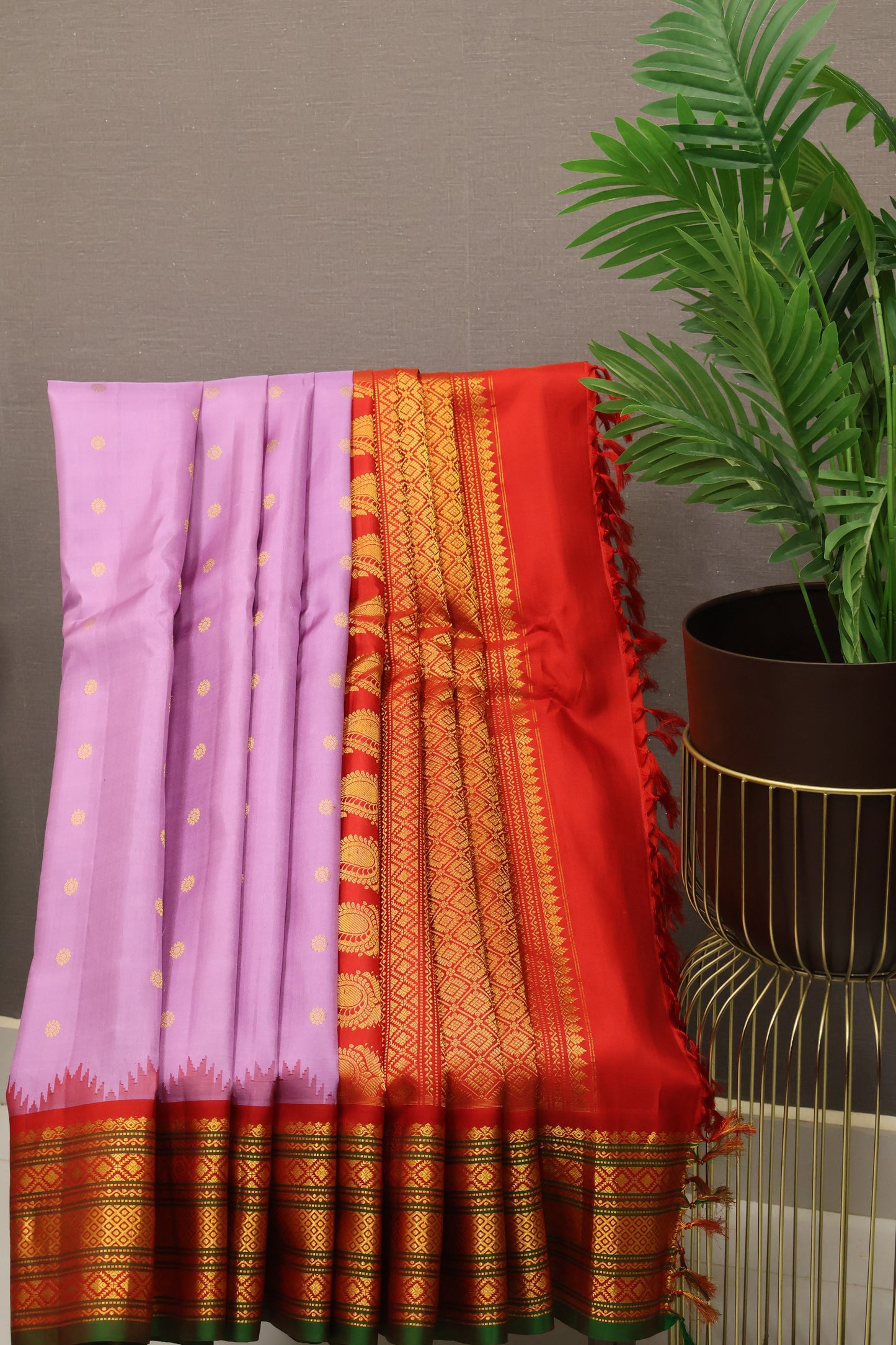 Pure Gadwal Silk Saree - Red