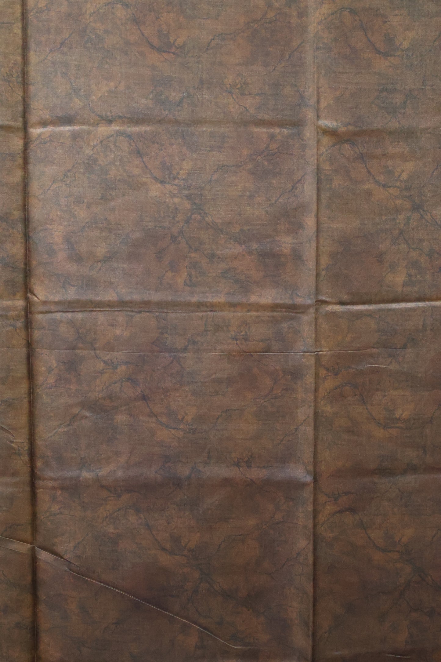 Paper Silk Saree-Brown Big Round Design
