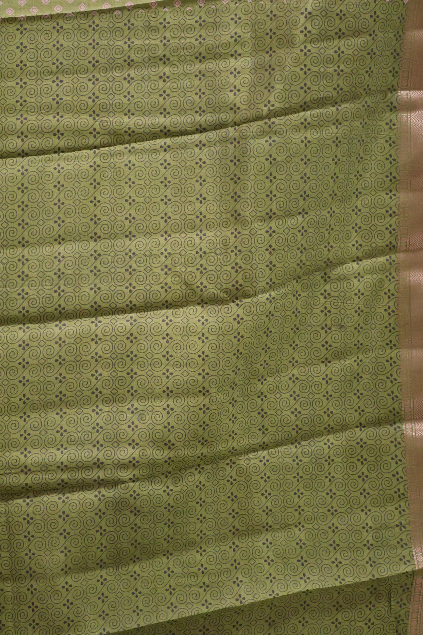 Semi Tussar Saree -Lite Green Lamp Bandhini