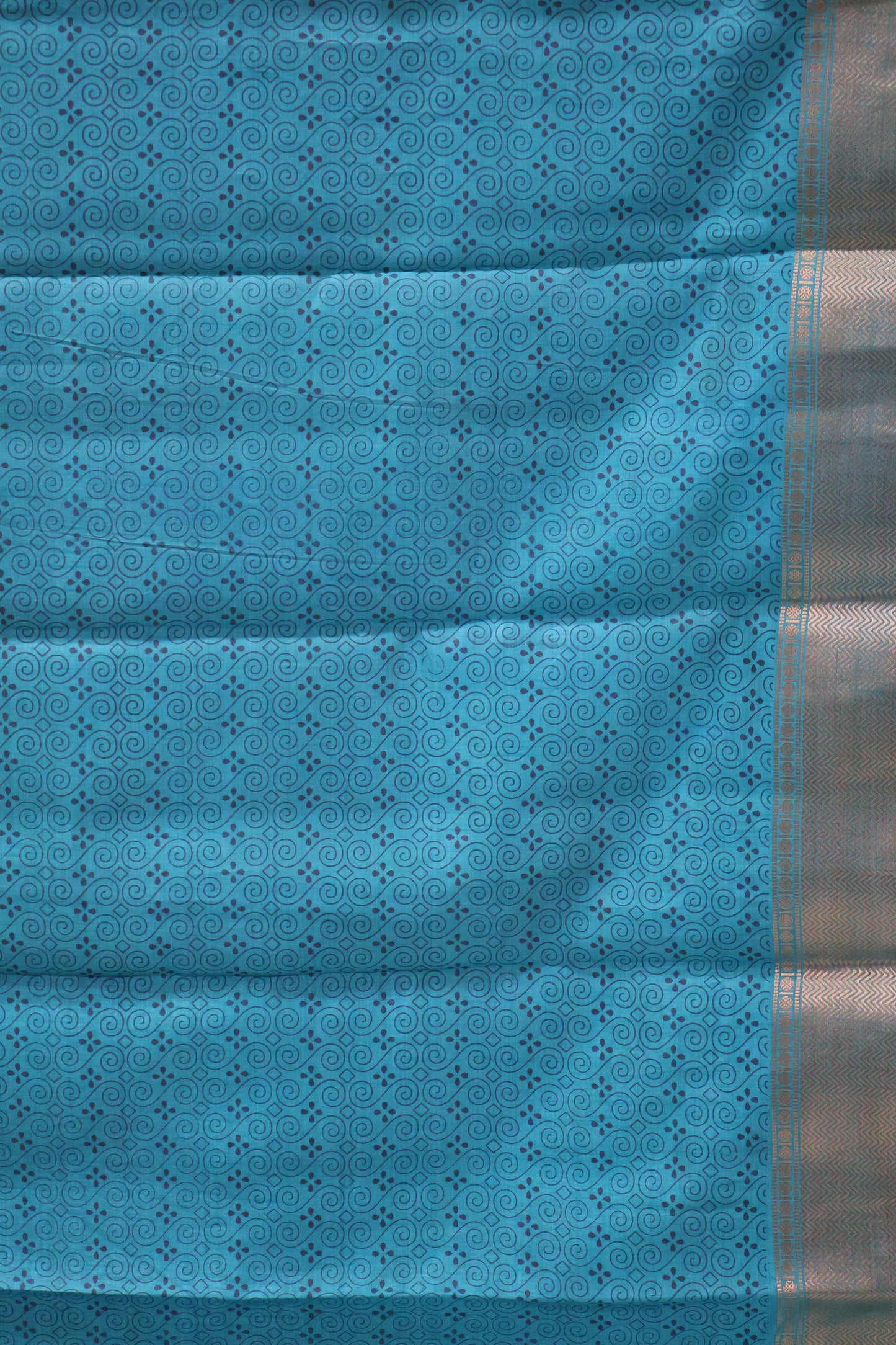 Semi Tussar Saree -Sky Blue Lamp Bandhini