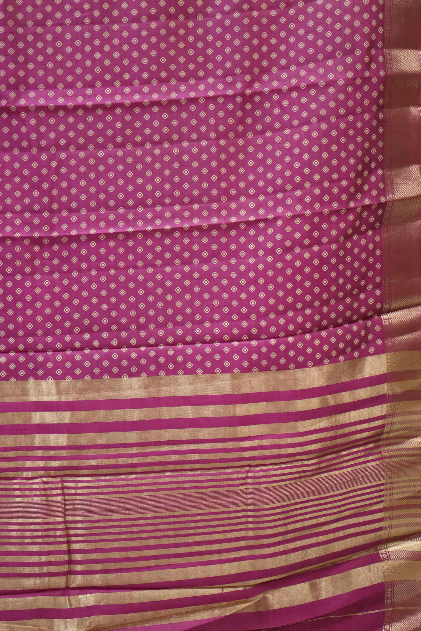 Semi Tussar Saree -Purple Lamp Bandhini