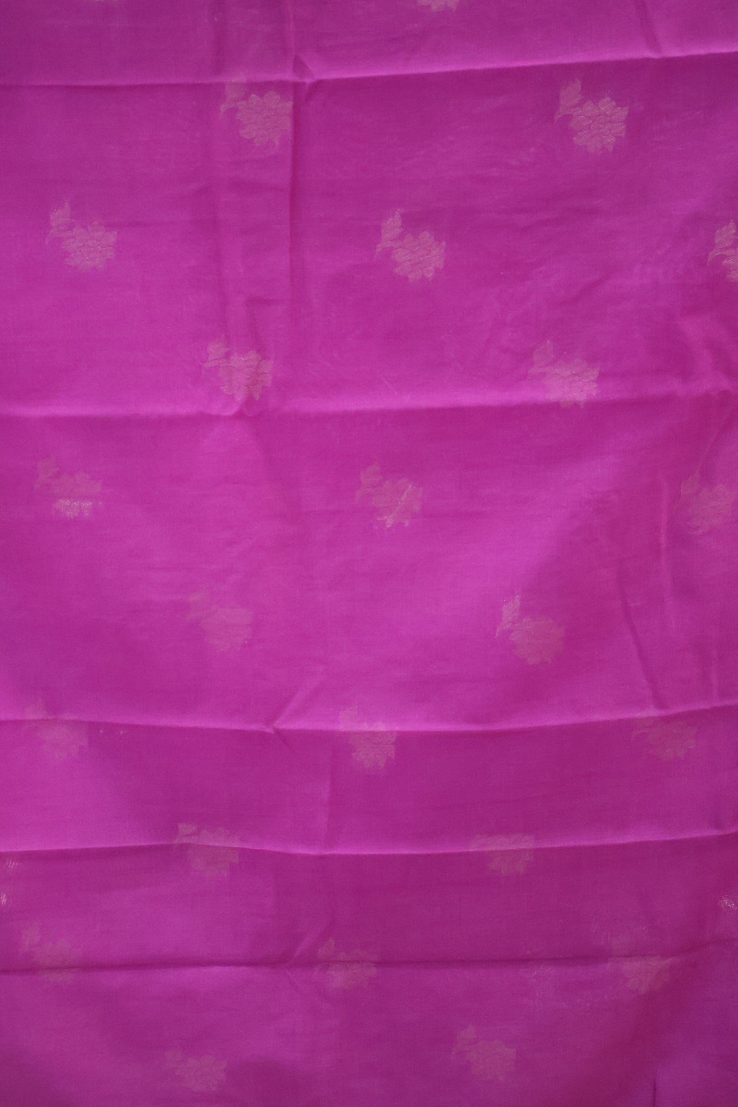 Banarasi Chanderi Saree-Purple Double Flower Border