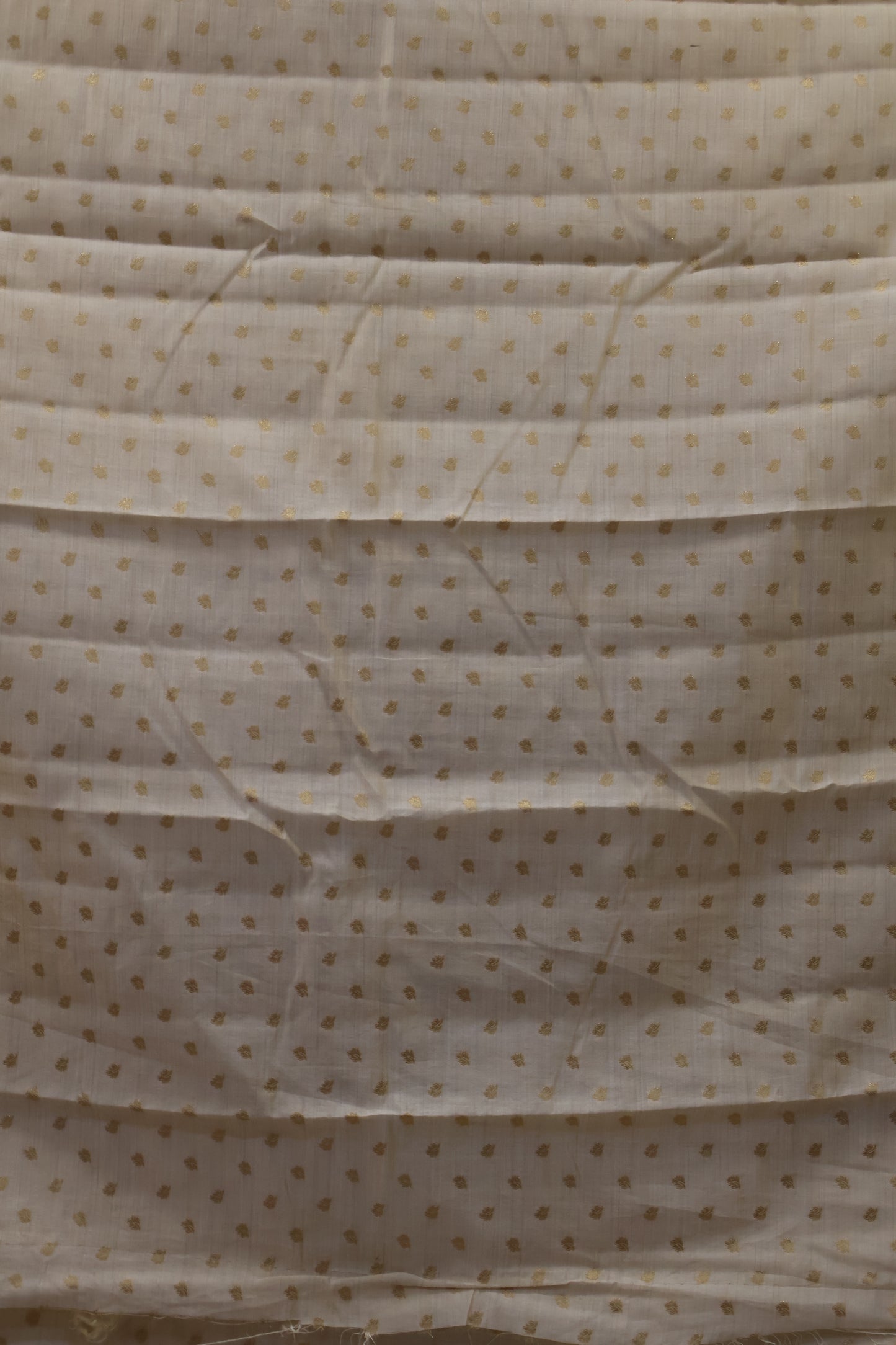 Semi Tussar Saree -Off White Round Flower Design