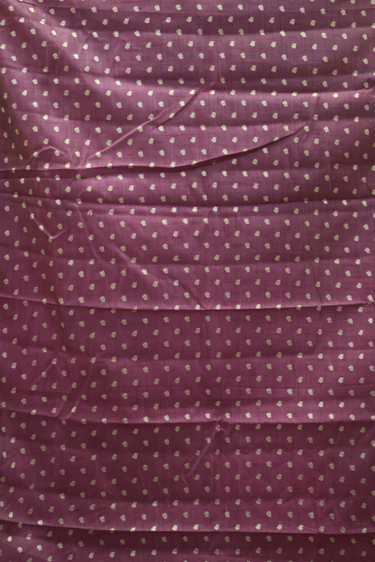 Semi Tussar Saree -Wine Round Flower Design
