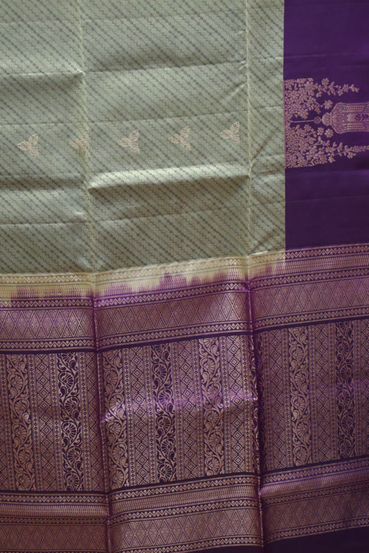 Pure Soft Silk Saree -Lite Metalic Green