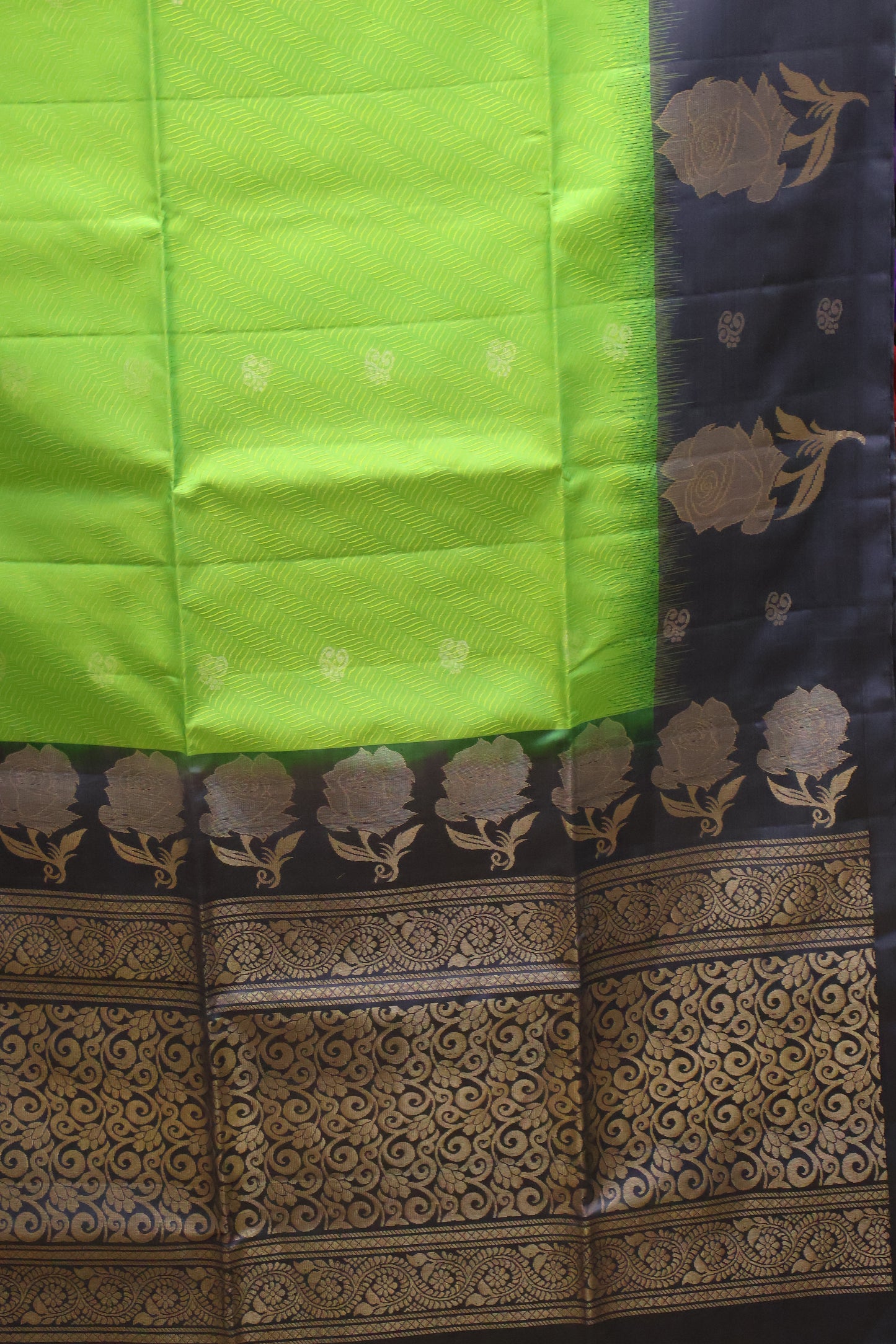 Pure Soft Silk Saree -Lite Green-Blue