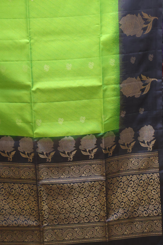 Pure Soft Silk Saree -Lite Green-Blue