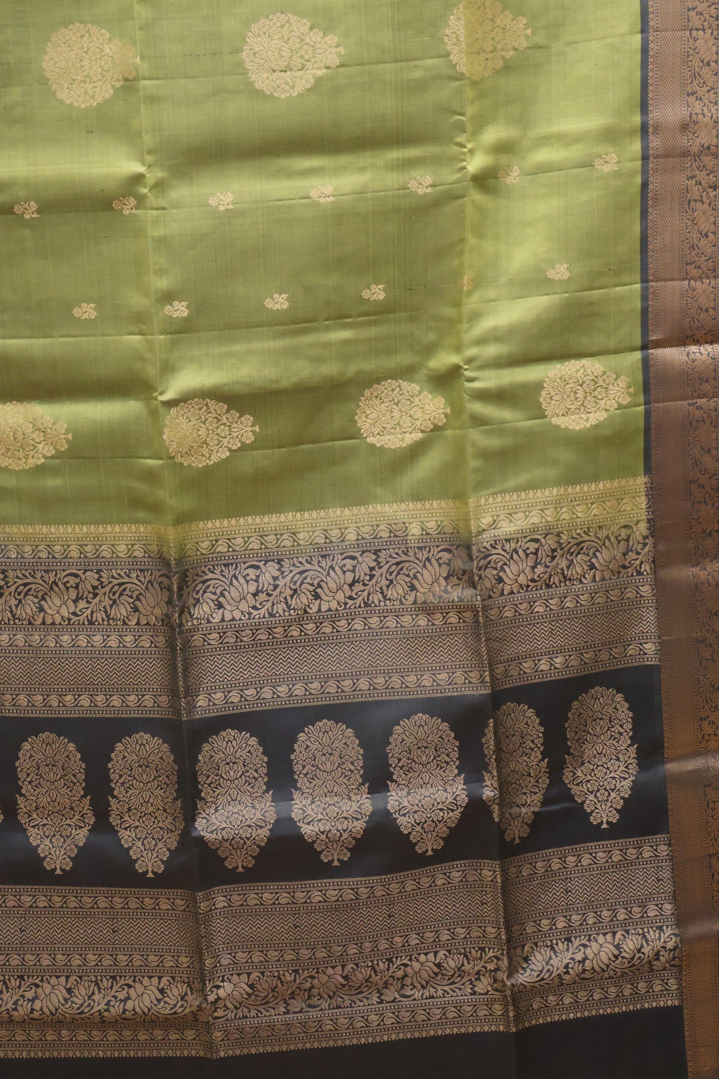 Pure Soft Silk Saree -Olive Green